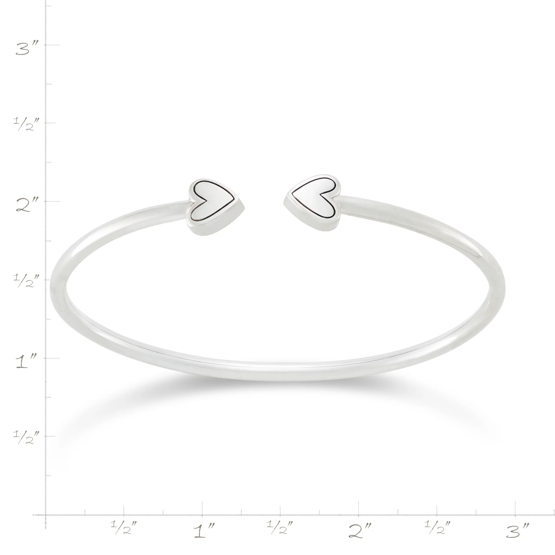 Two Hearts Flexible Cuff Bracelet - Image 2
