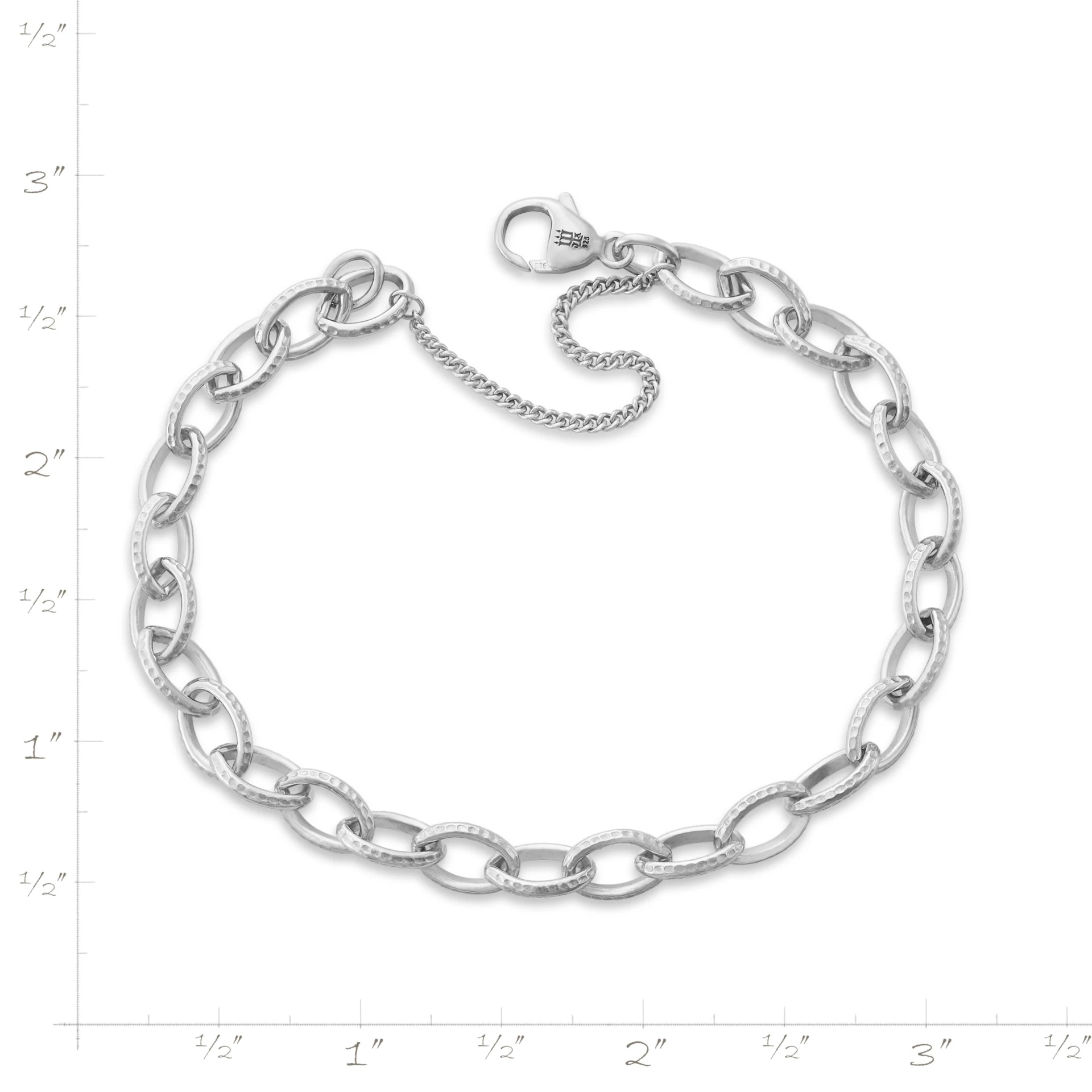 Textured Oval Charm Bracelet - Image 3