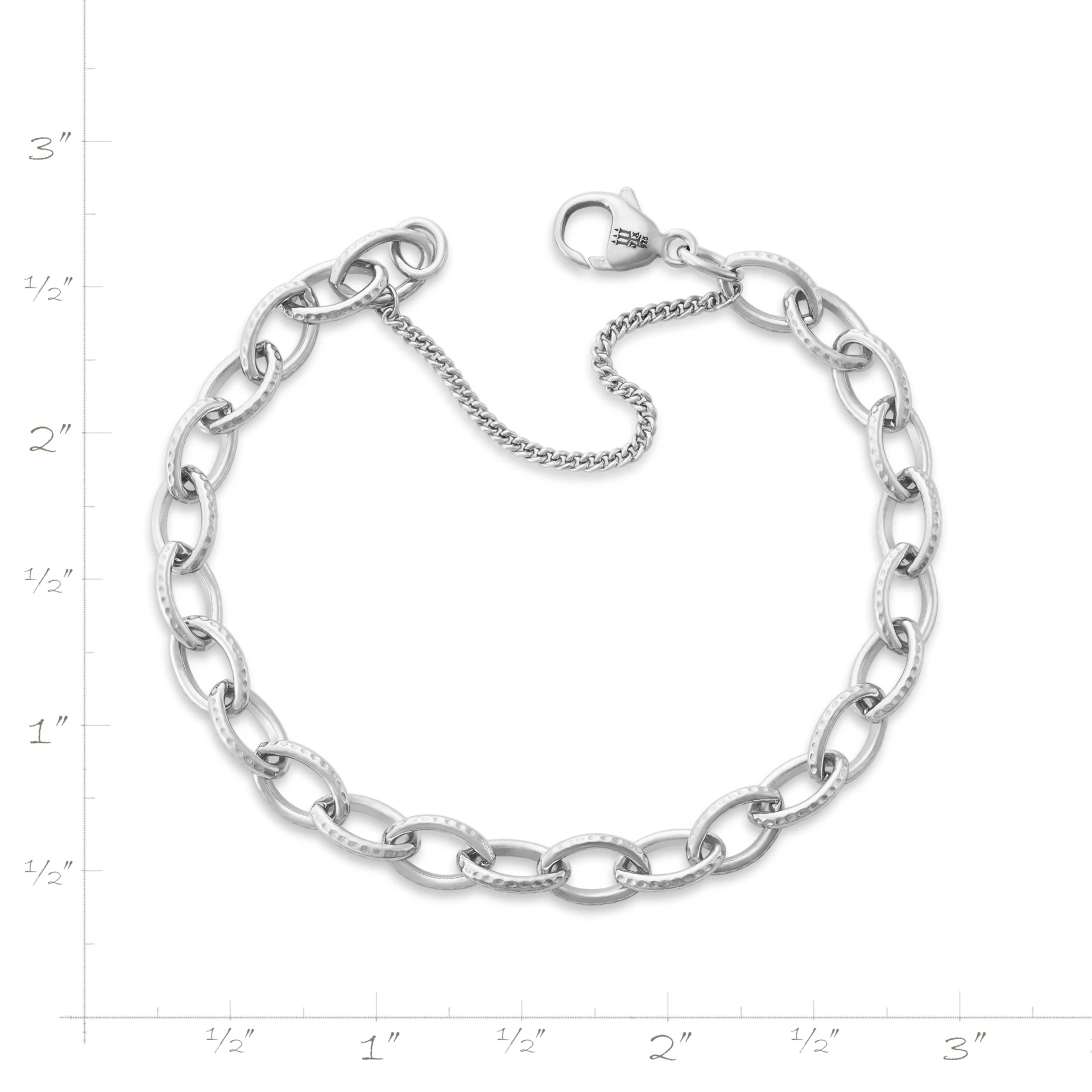 Textured Oval Charm Bracelet - Image 3