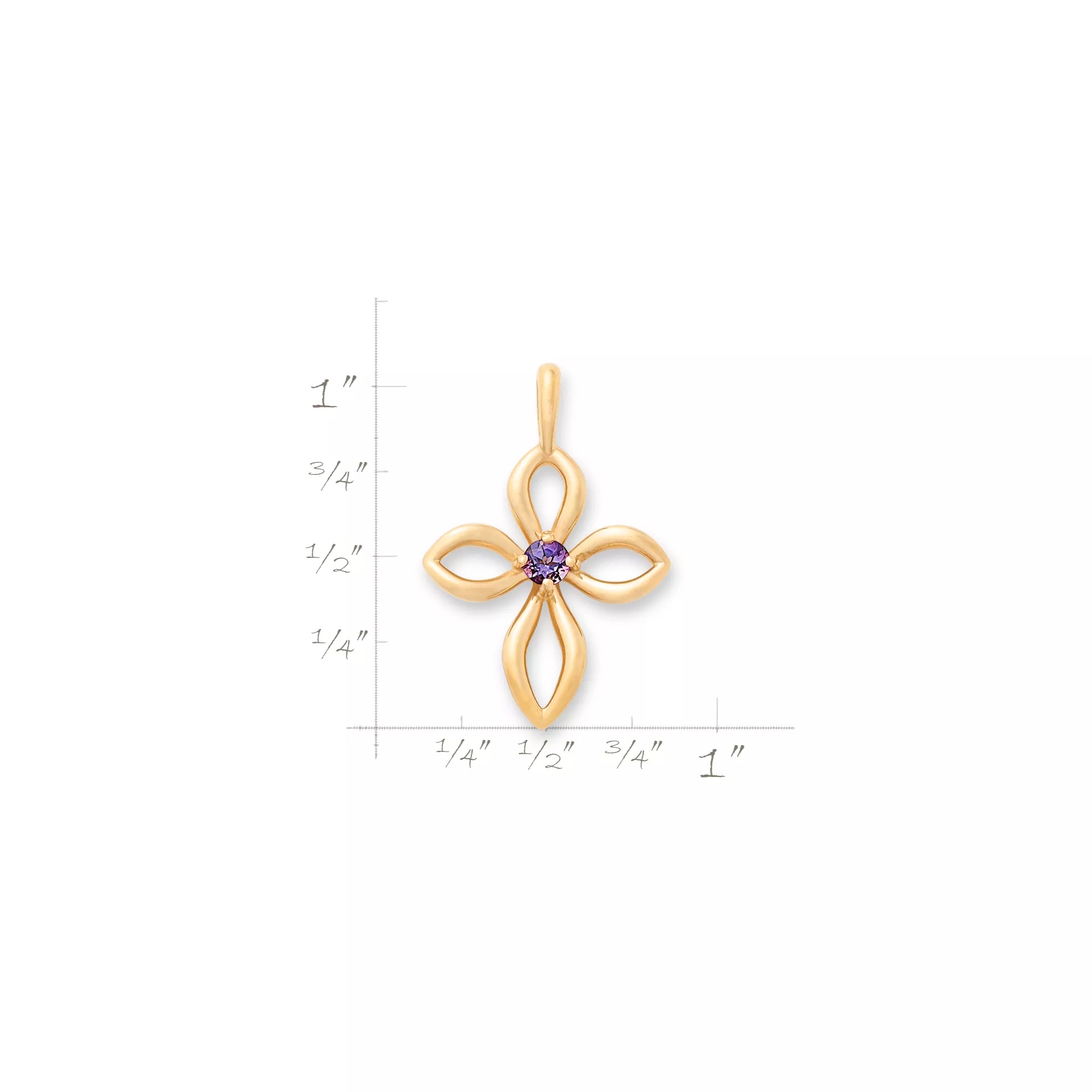 Avery Remembrance Birthstone Cross Pendant - Image 3