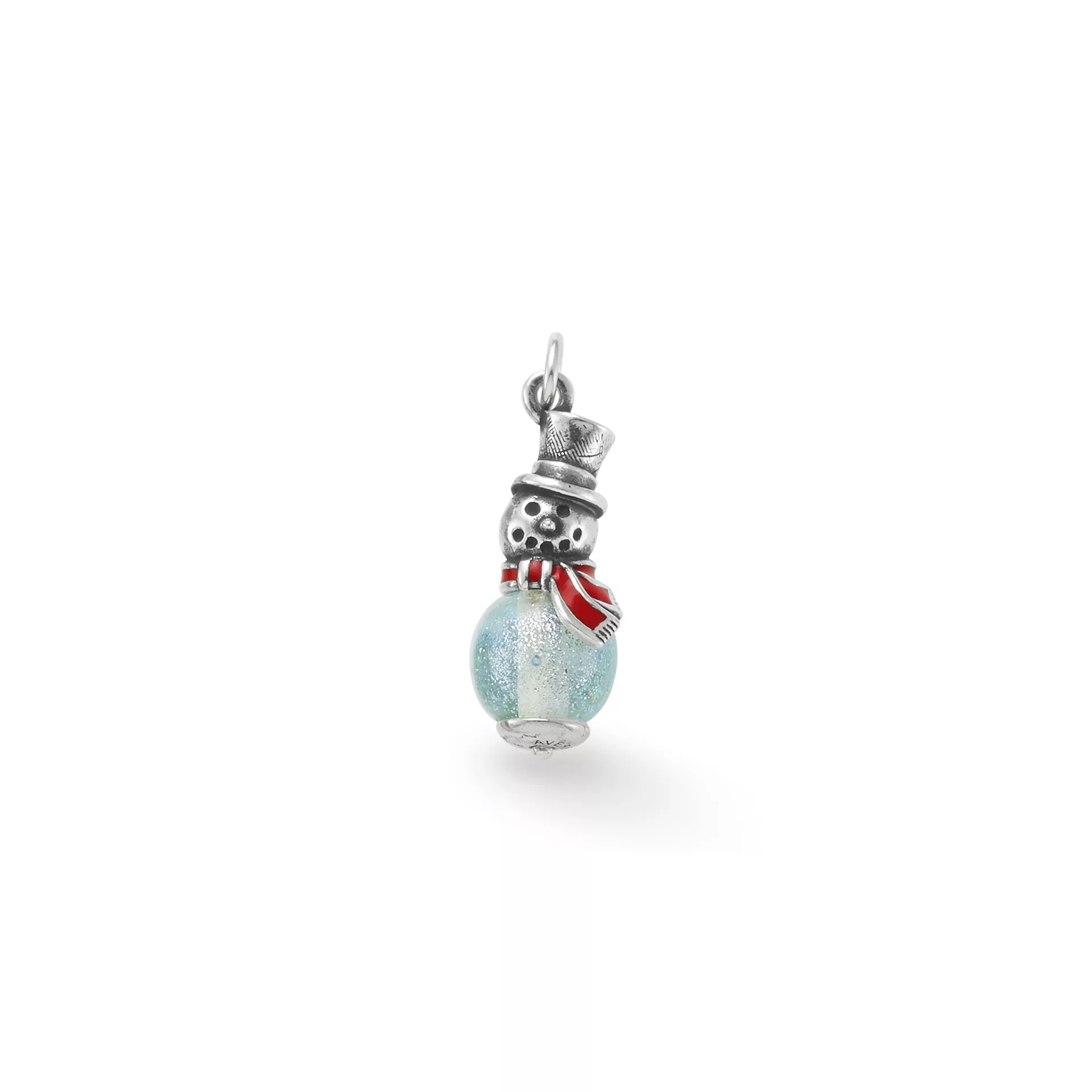 Enamel Snowman Art Glass Charm