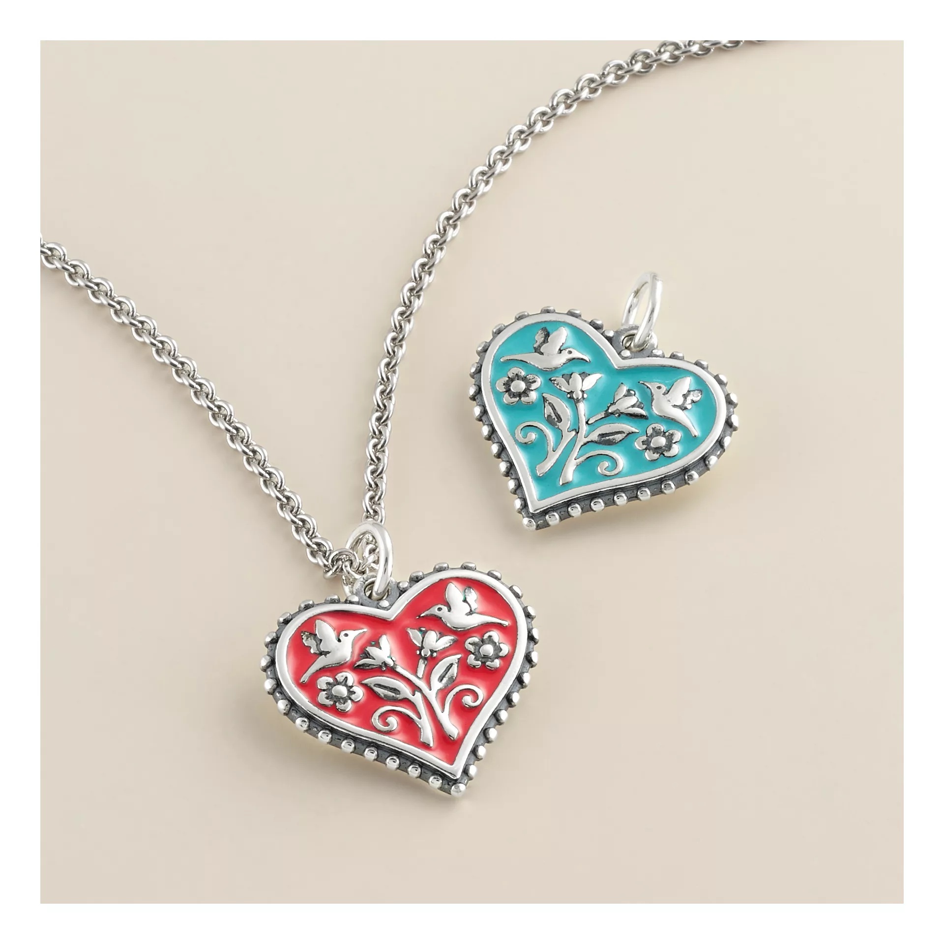 Enamel Hearts in Bloom Charm - Image 3