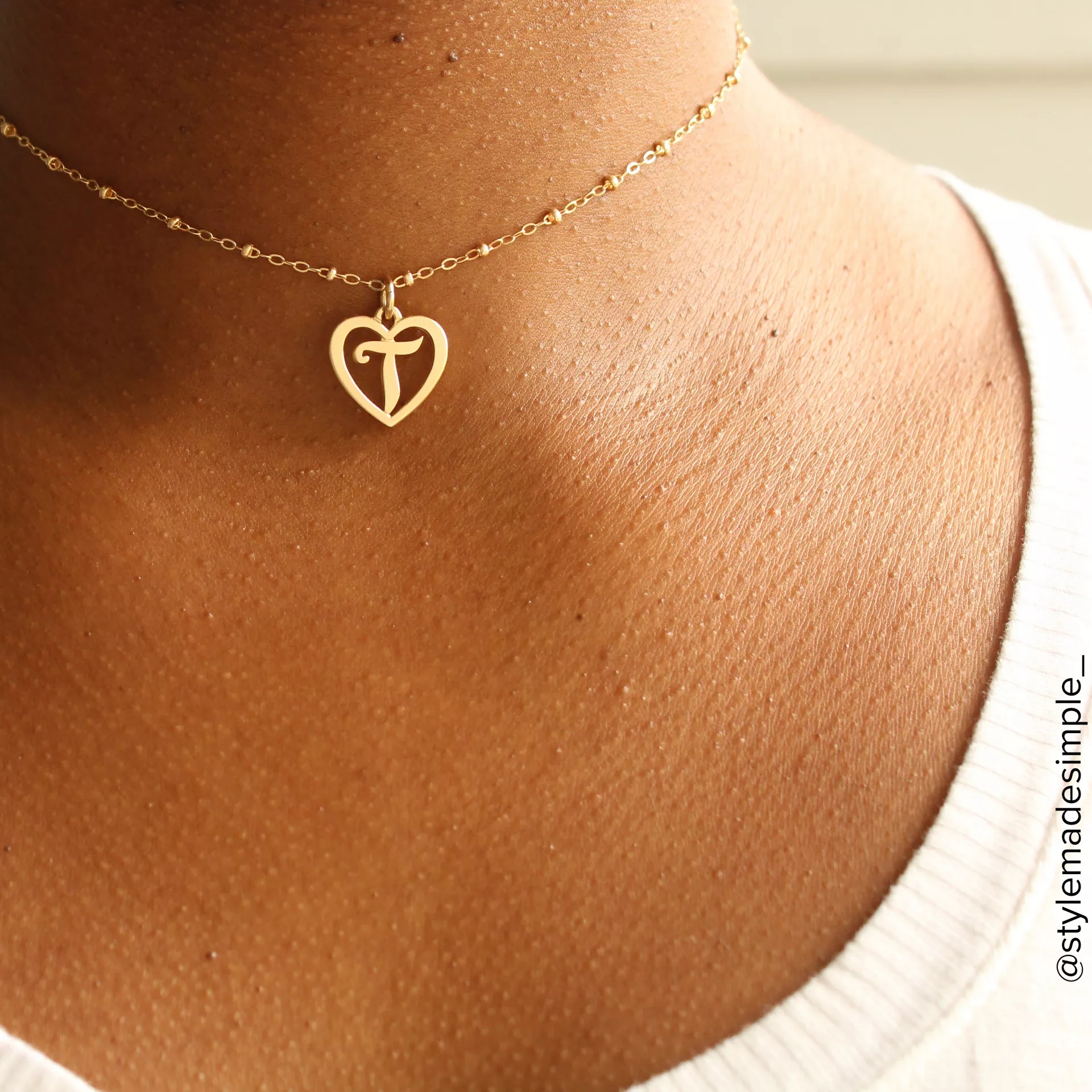 Heart Script Initial Charm - Image 3