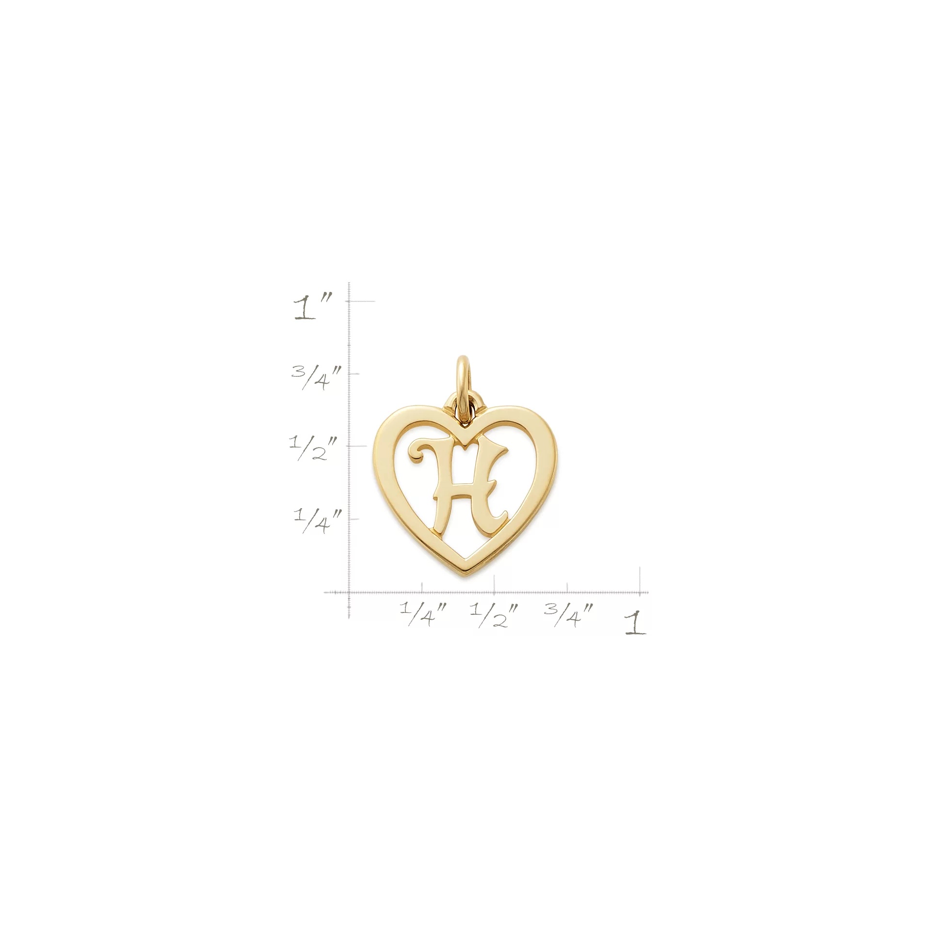 Heart Script Initial Charm - Image 4