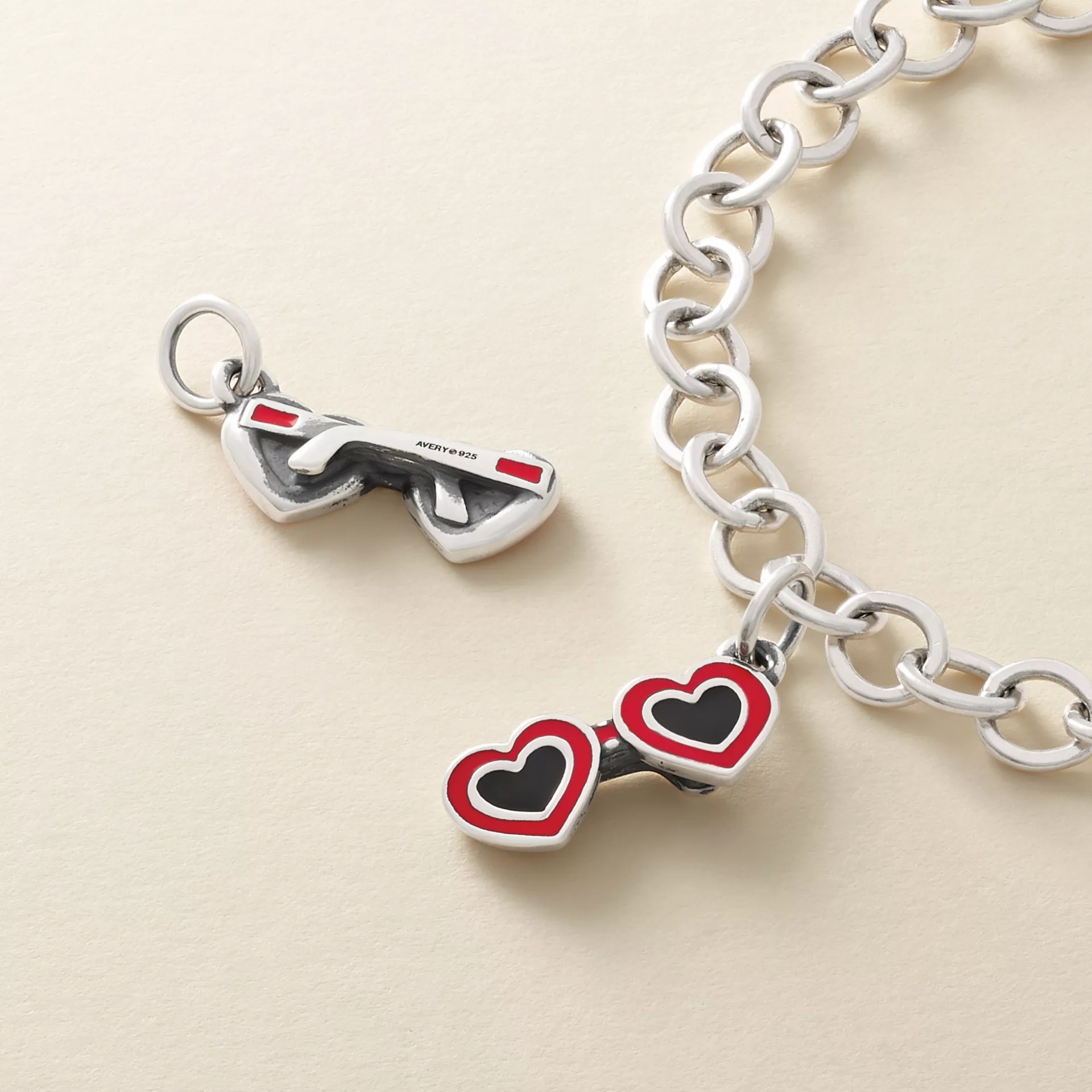 Enamel Heart Sunglasses Charm - Image 3