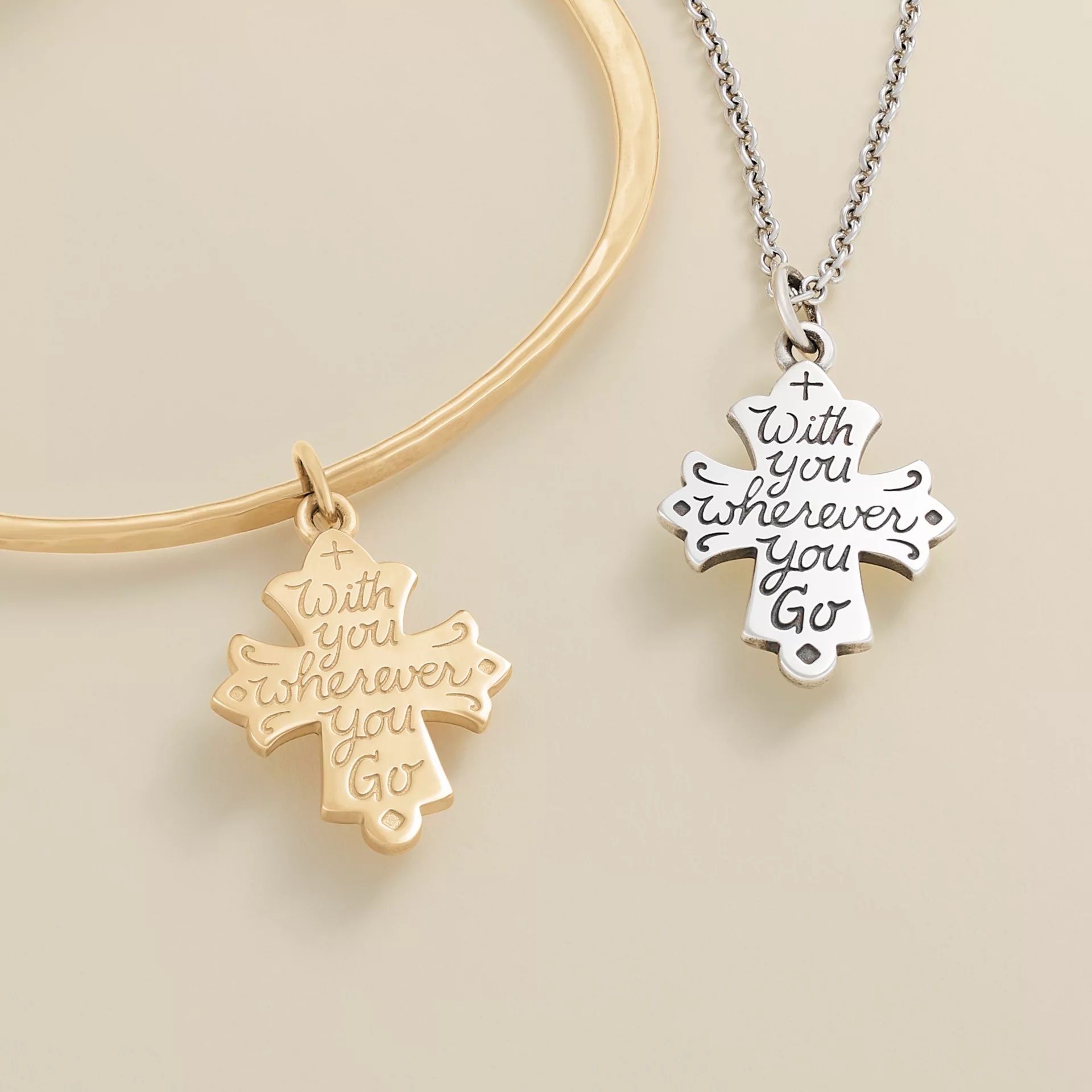 With You Wherever You Go Cross Charm - Image 2