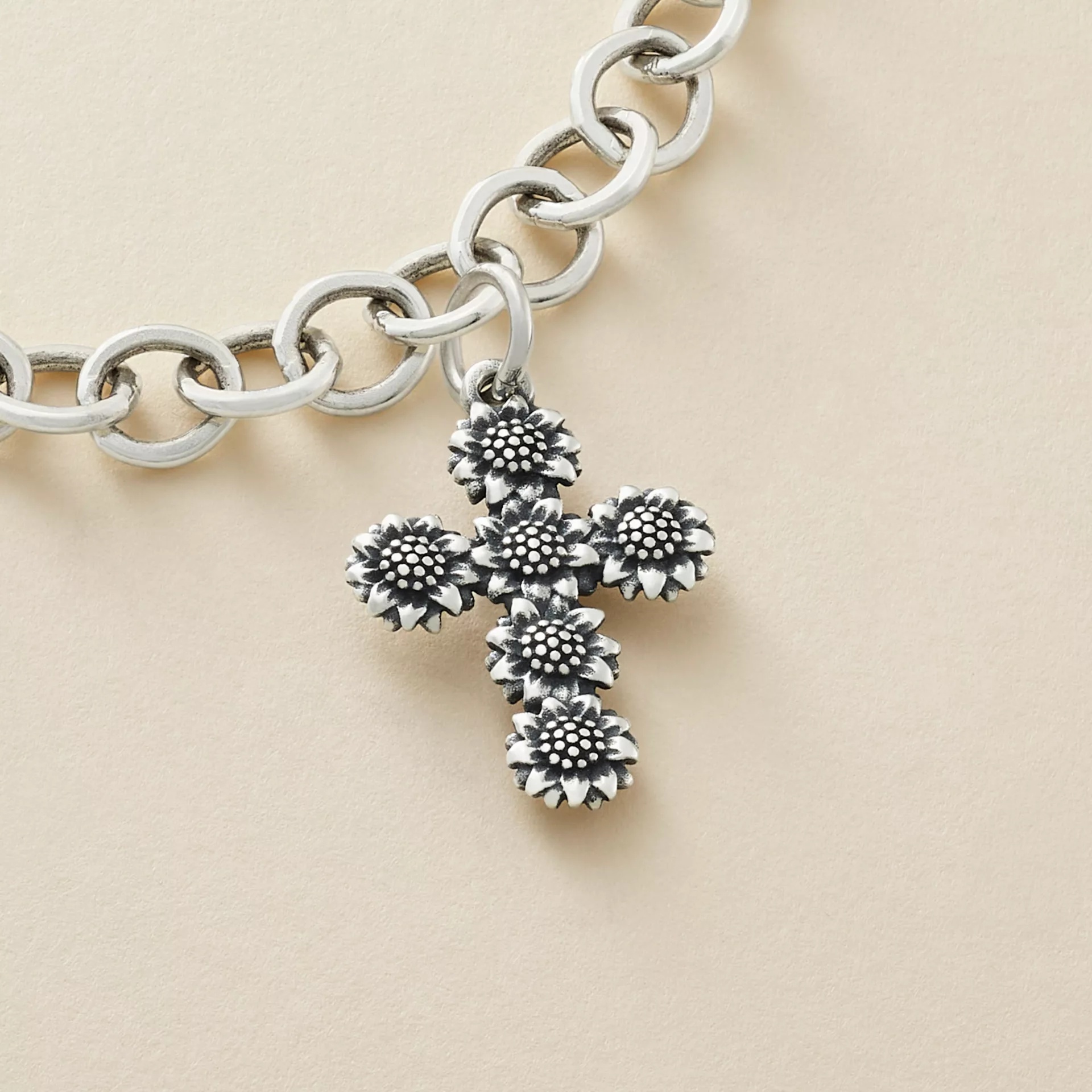 Sunflower Cross Charm - Image 3