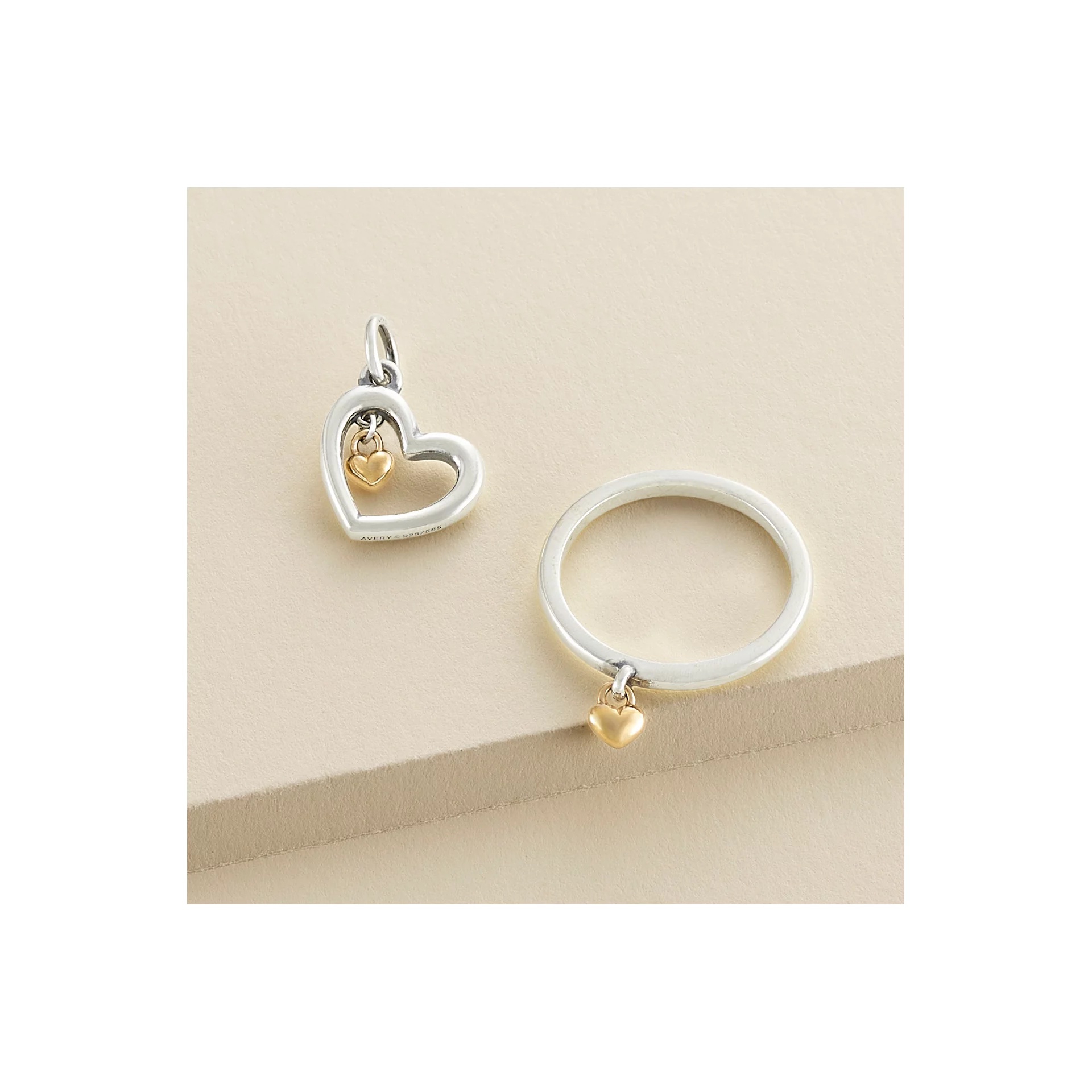 Petite Heart of Gold Dangle Ring - Image 3