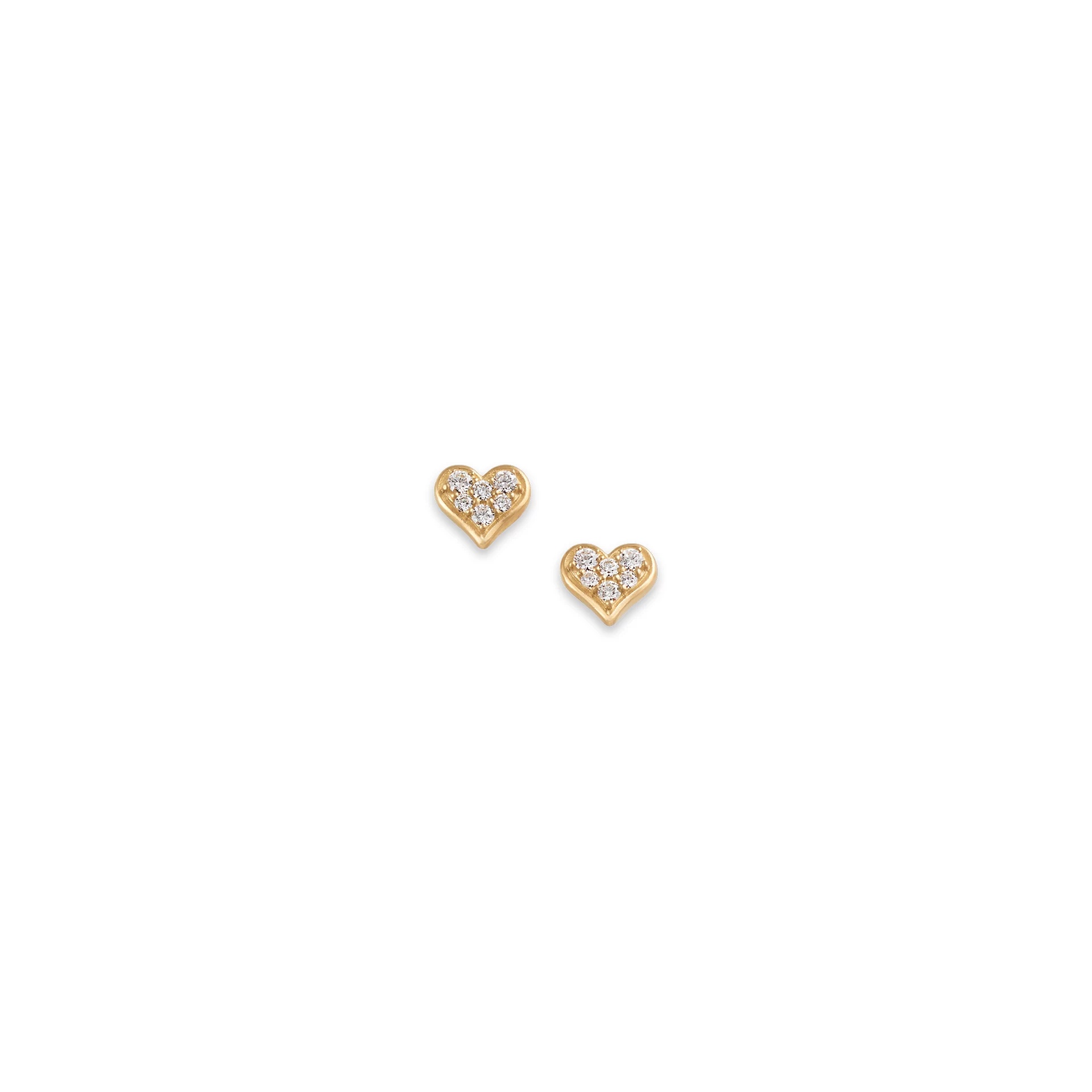 Delicate Pave Diamond Heart Studs