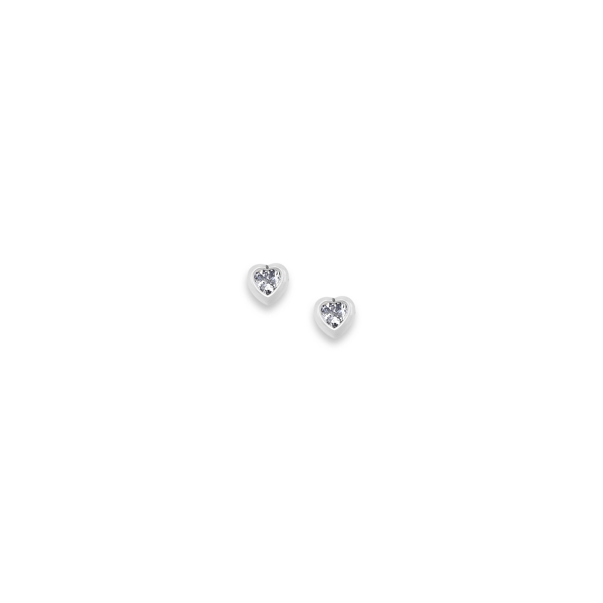 Heart Gemstone Studs