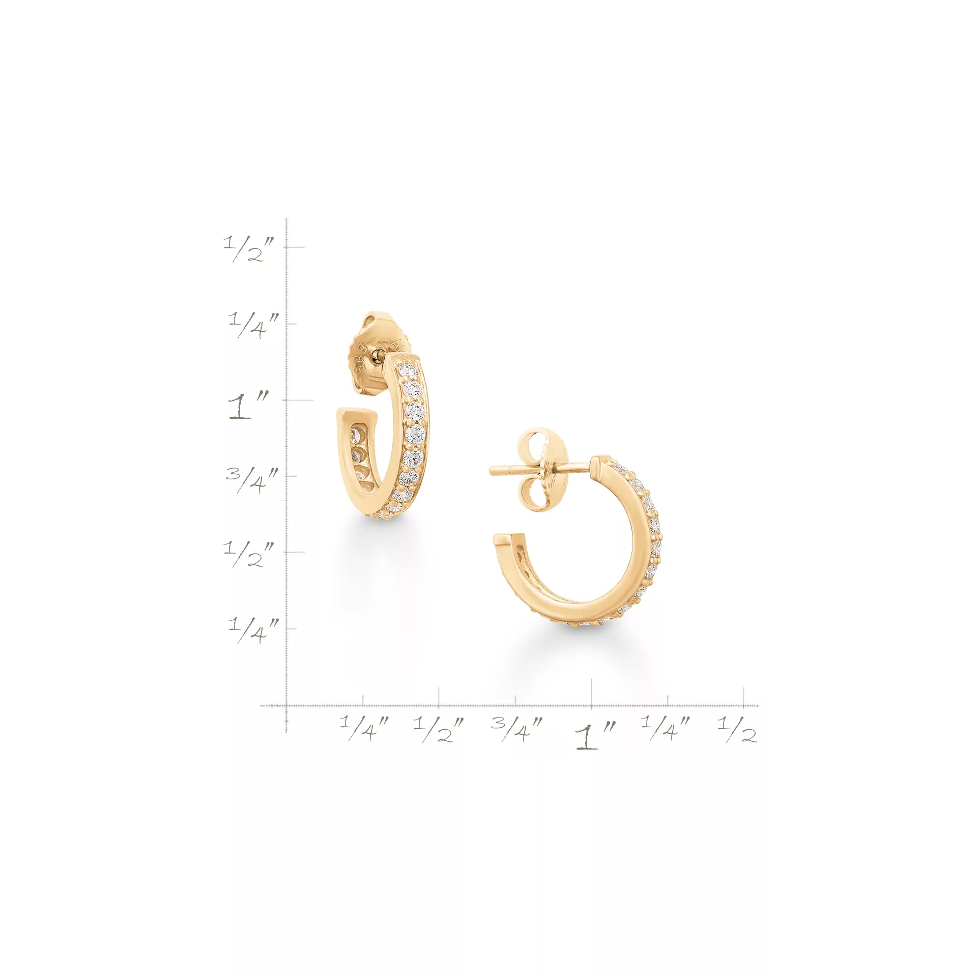 Delicate Pave Diamond Hoops - Image 5