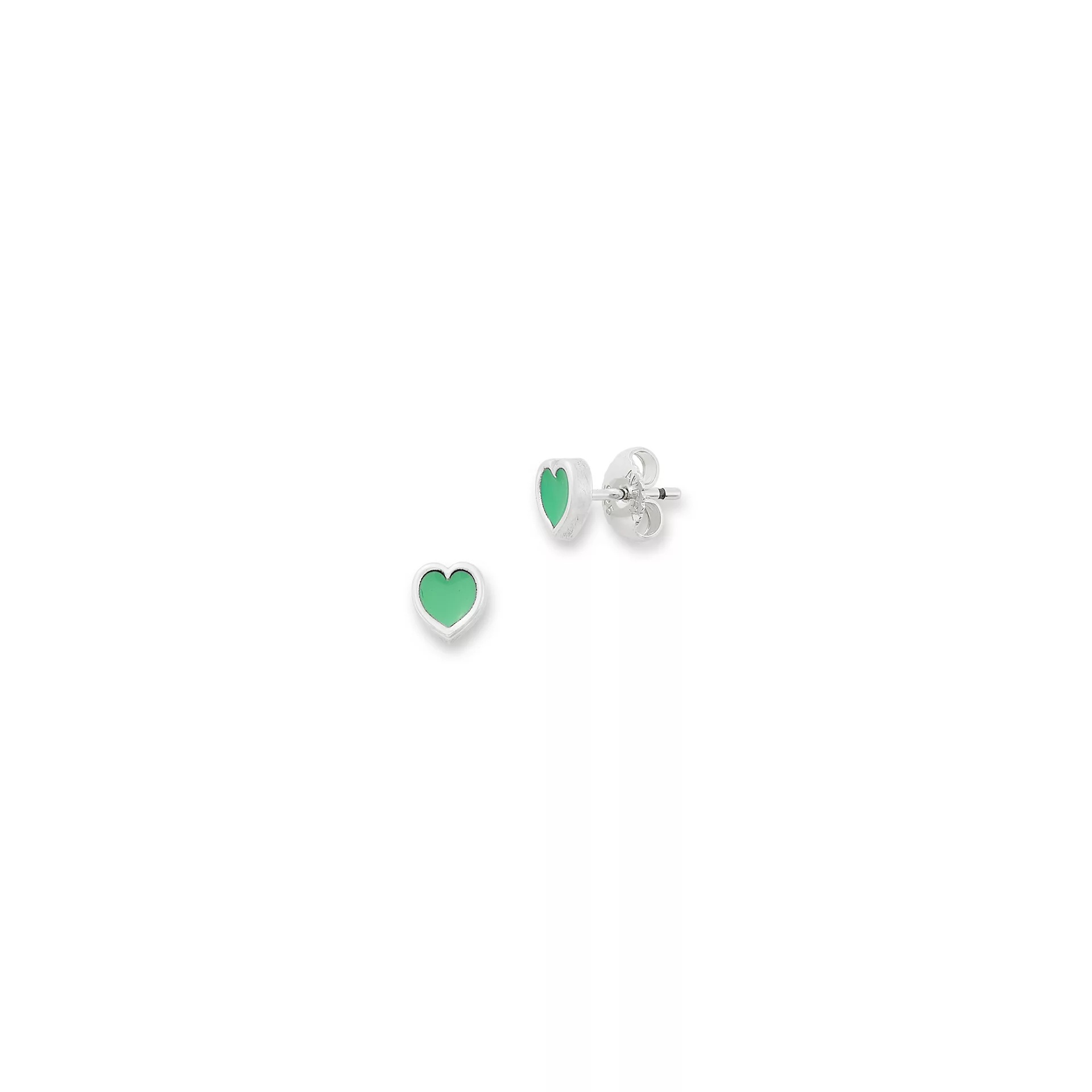 Enamel Connected Hearts Studs