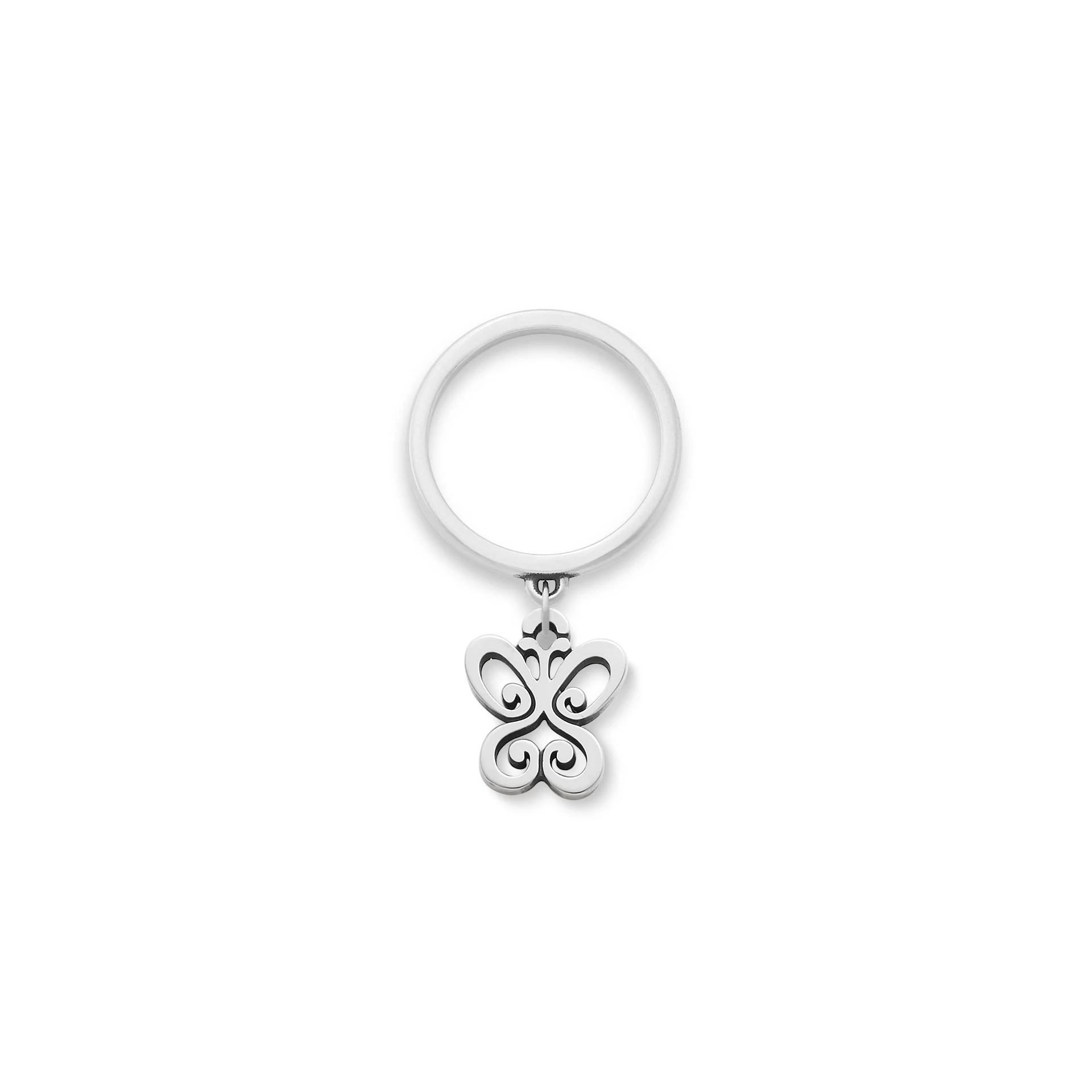 Small Spring Butterfly Charm Dangle Ring