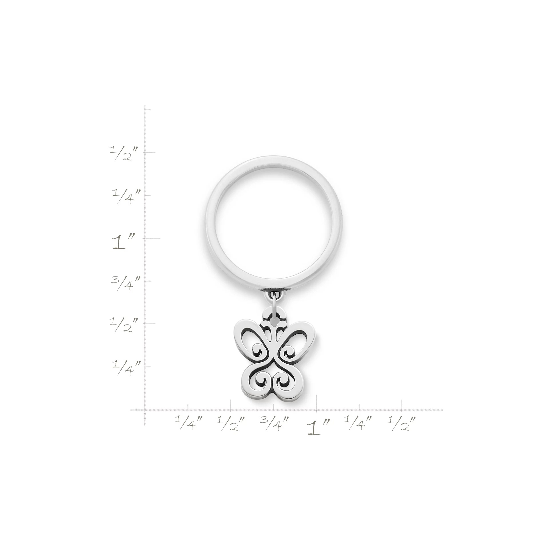 Small Spring Butterfly Charm Dangle Ring - Image 2