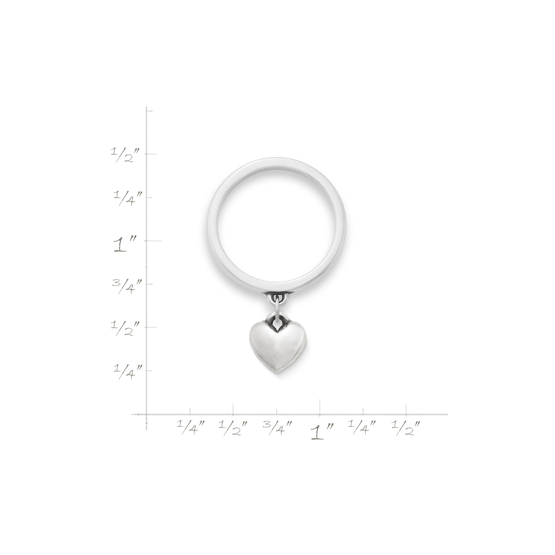 Mini Heart Charm Dangle Ring - Image 4