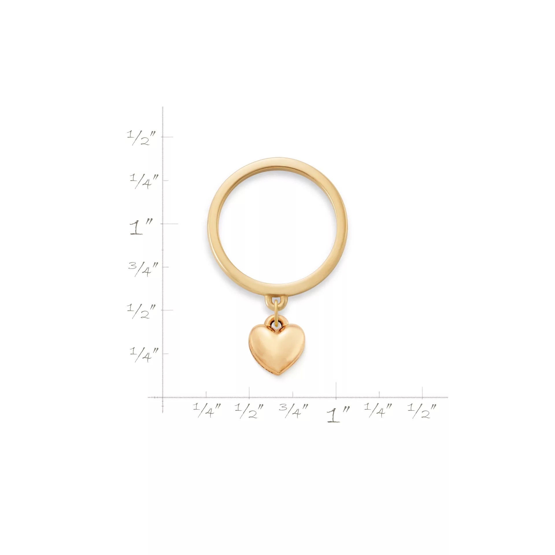 Mini Heart Charm Dangle Ring - Image 3