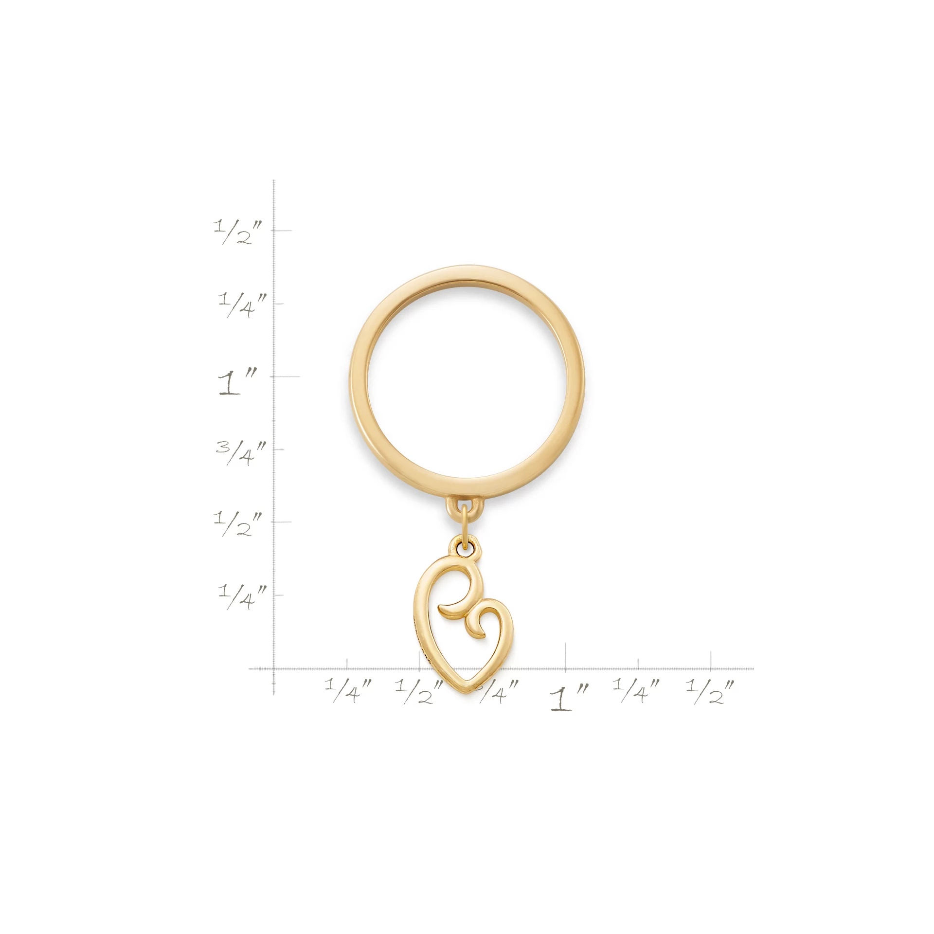 Delicate Mother's Love Charm Dangle Ring - Image 2