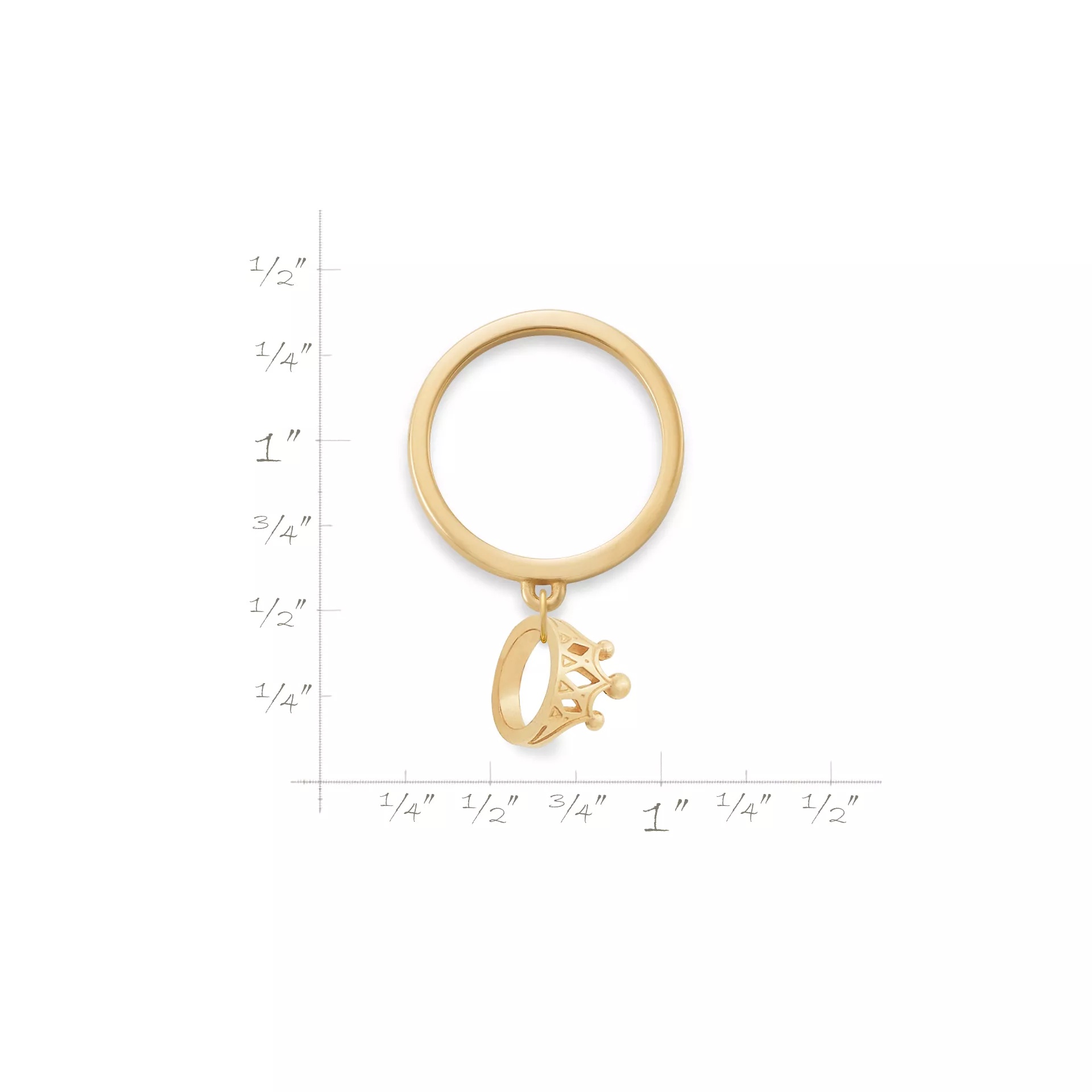 Tiny Tiara Charm Dangle Ring - Image 2