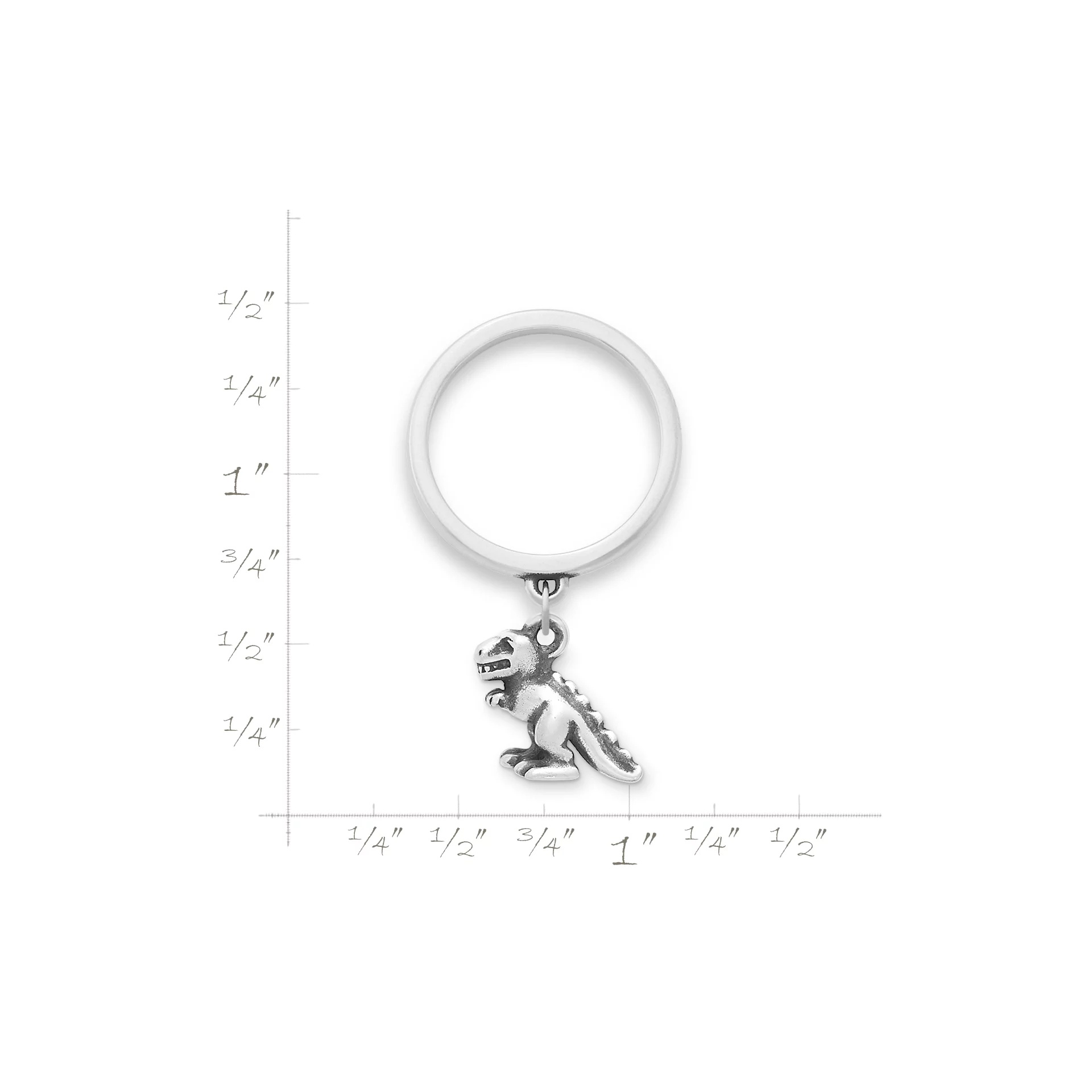 Tiny T.rex Charm Dangle Ring - Image 2