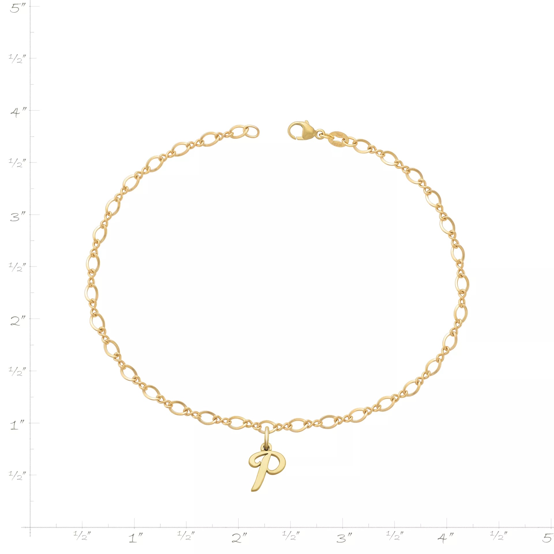 Small Script Initial Anklet - Image 3