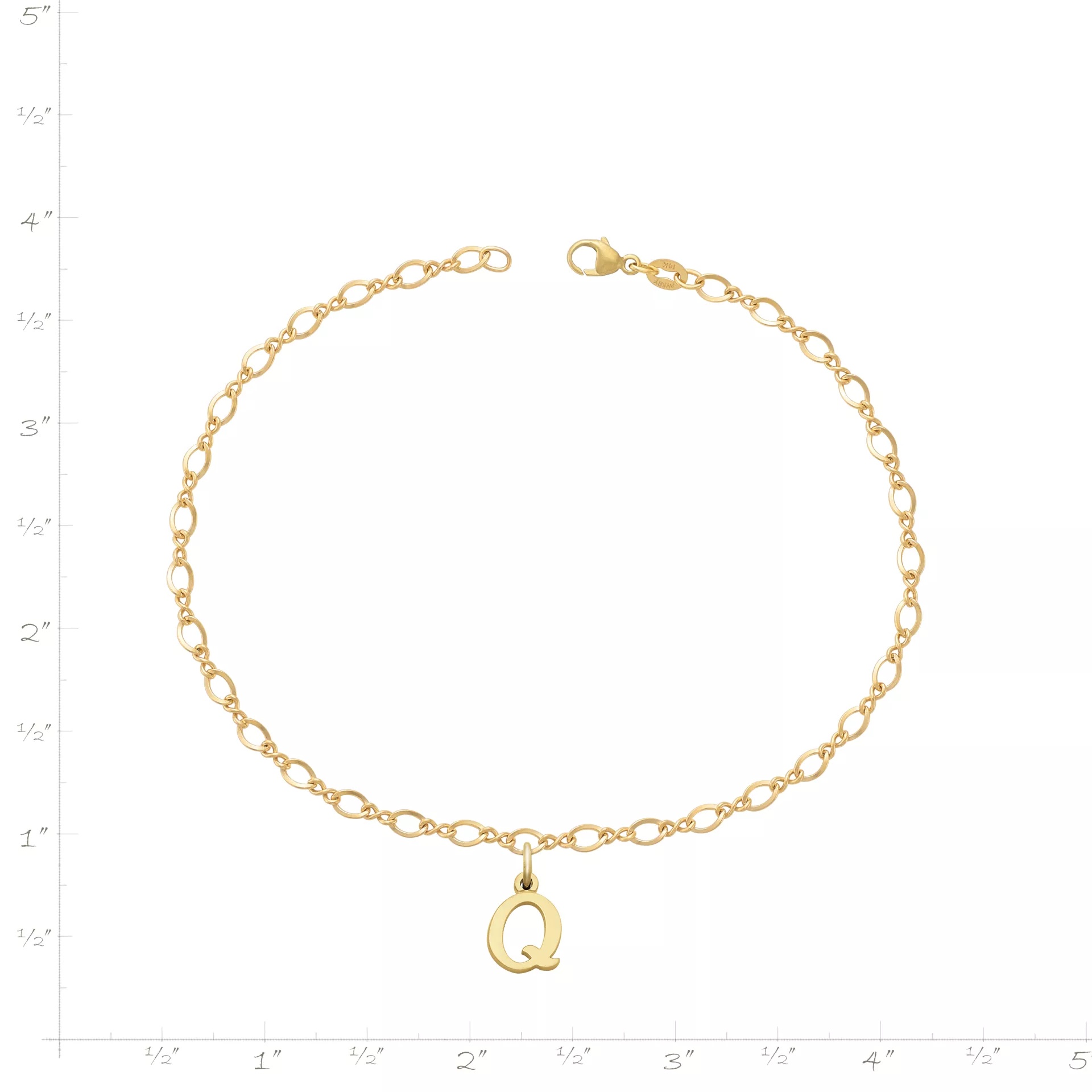 Small Script Initial Anklet - Image 3