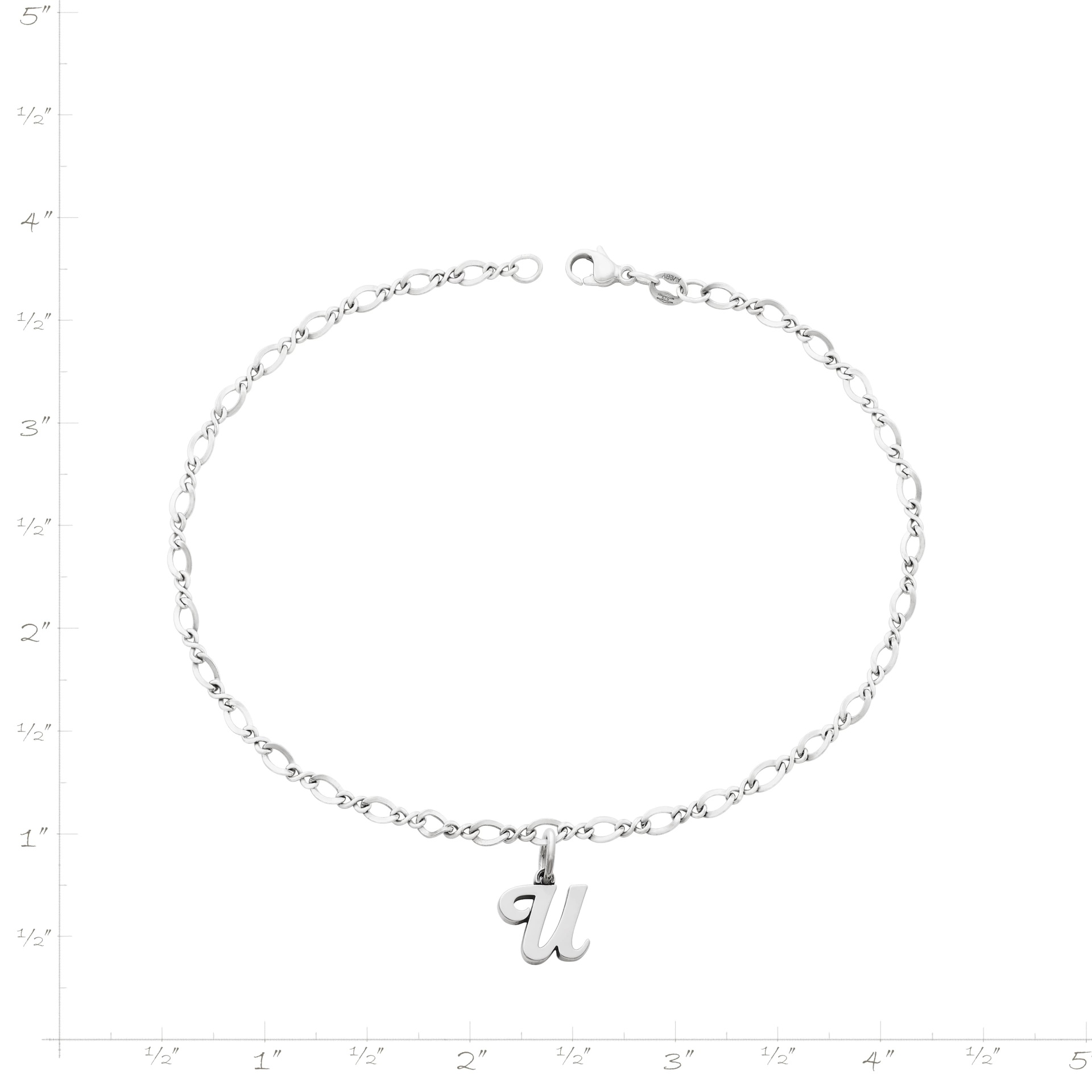 Small Script Initial Anklet - Image 3