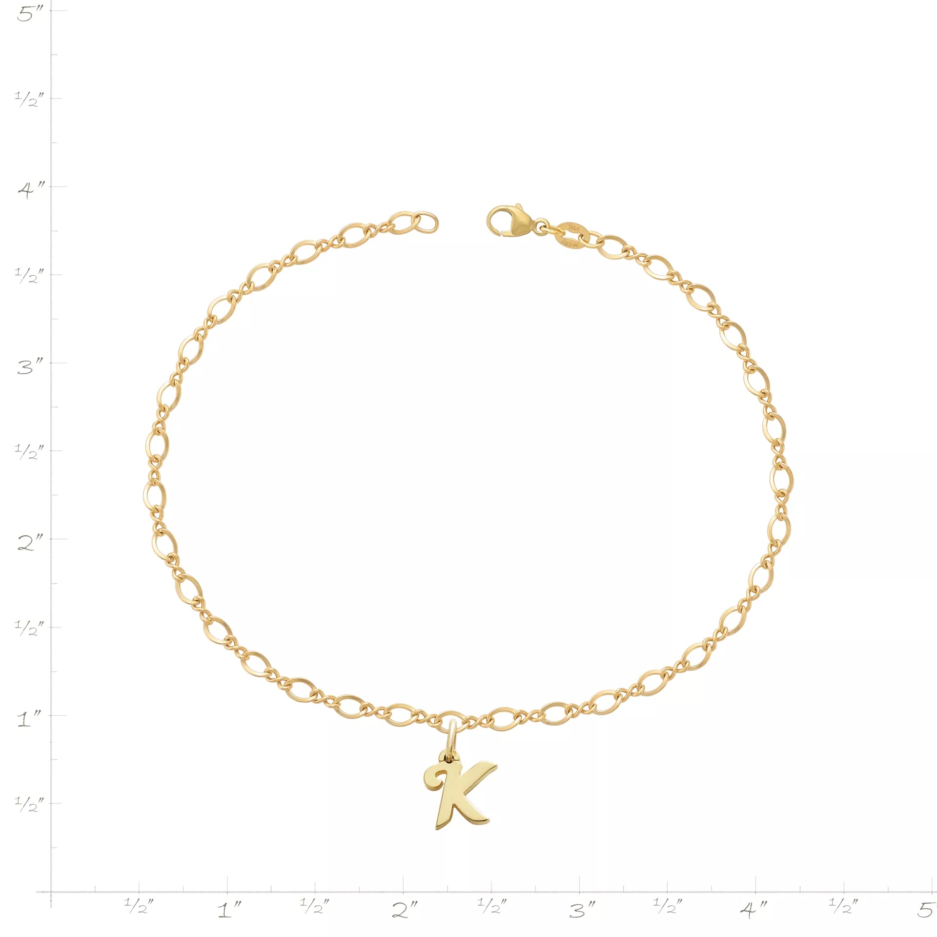 Small Script Initial Anklet - Image 4