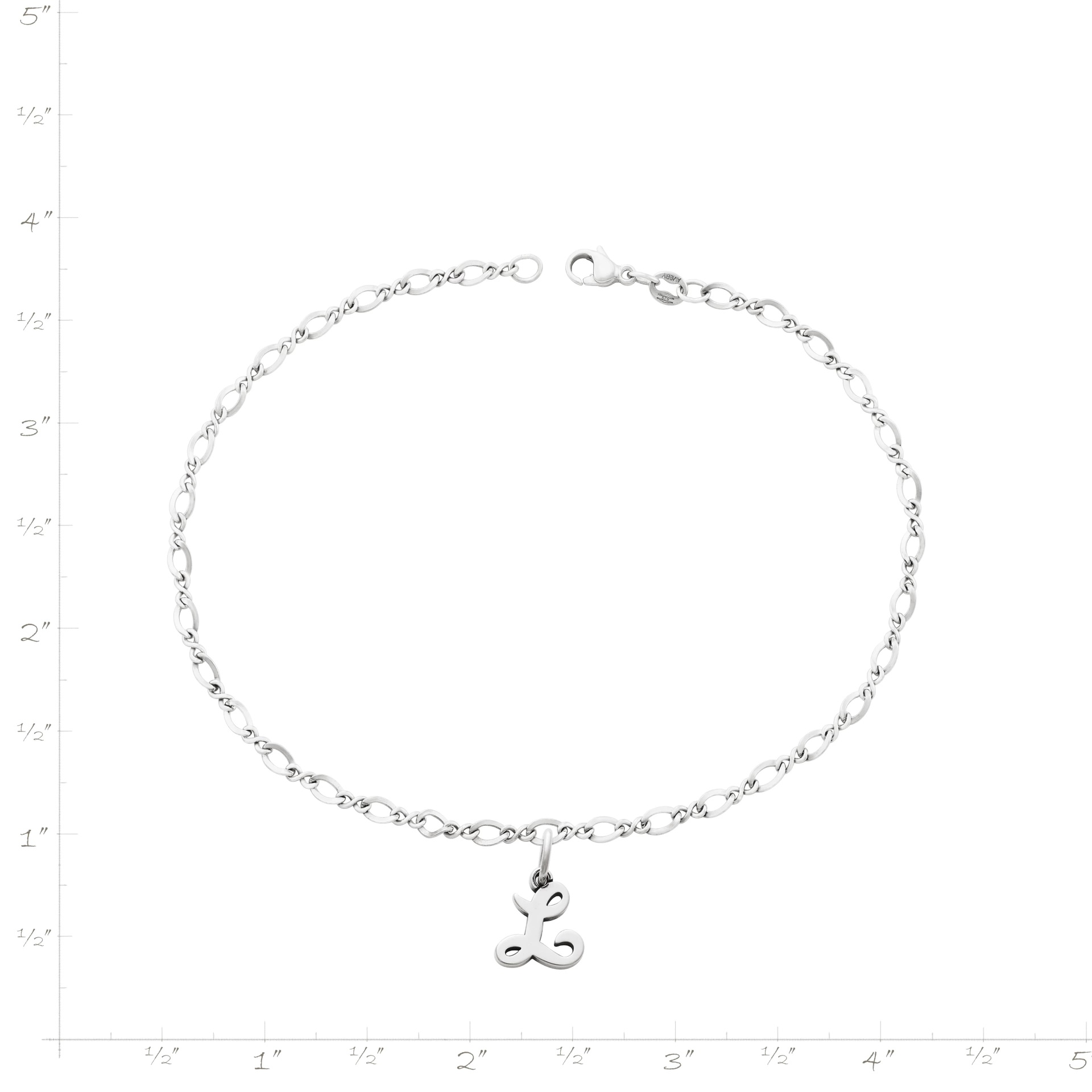 Small Script Initial Anklet - Image 3