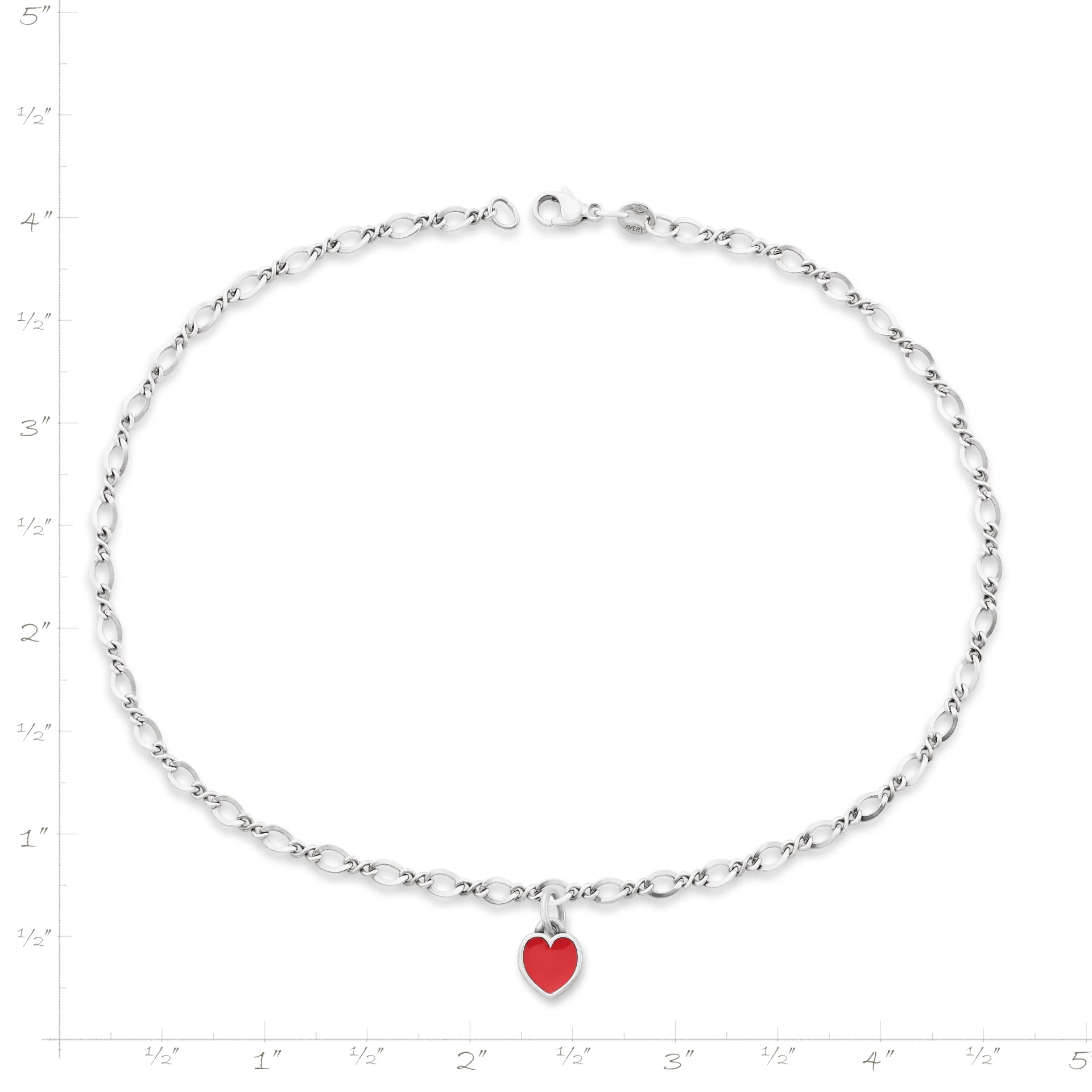 Enamel Connected Hearts Anklet - Image 2