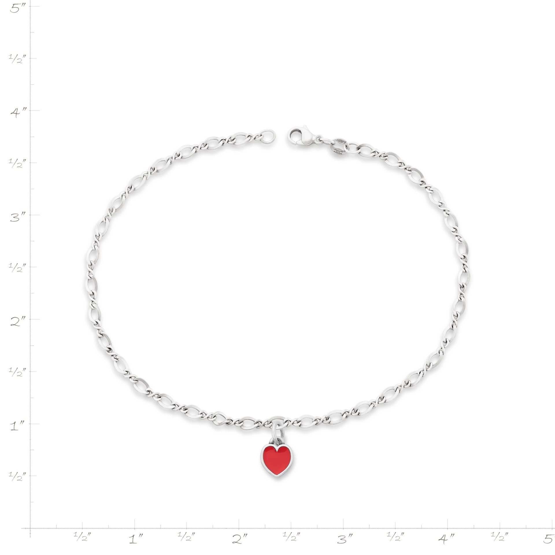 Enamel Connected Hearts Anklet - Image 2