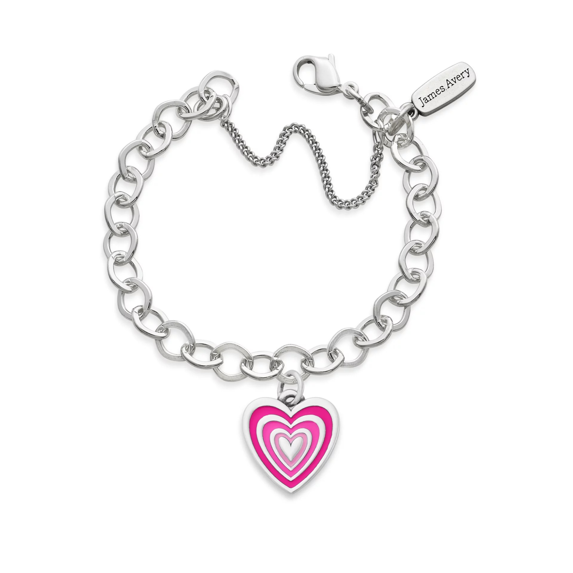 Enamel Radiant Heart Charm Bracelet