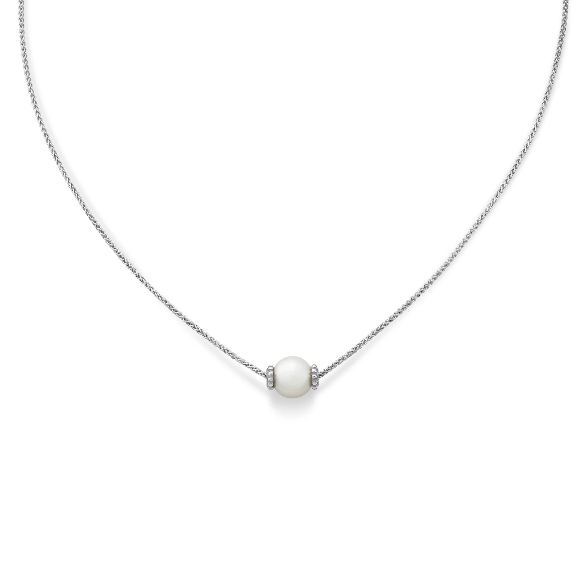 Beaded Cultured Pearl Slider Necklace