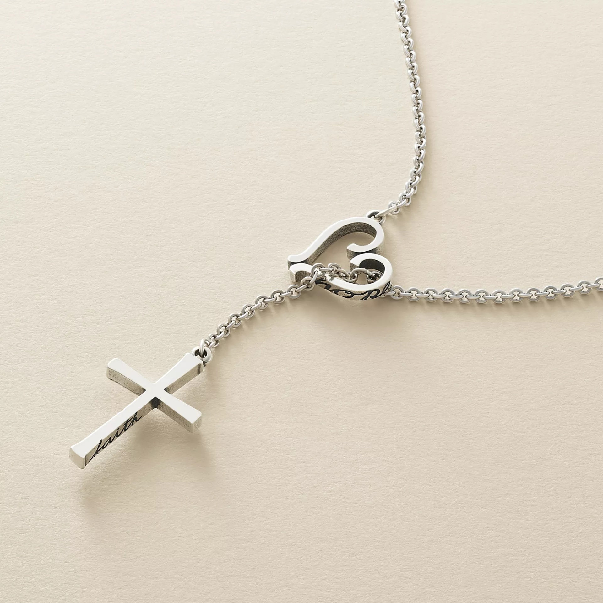 Faith, Hope and Love Lariat Necklace - Image 3