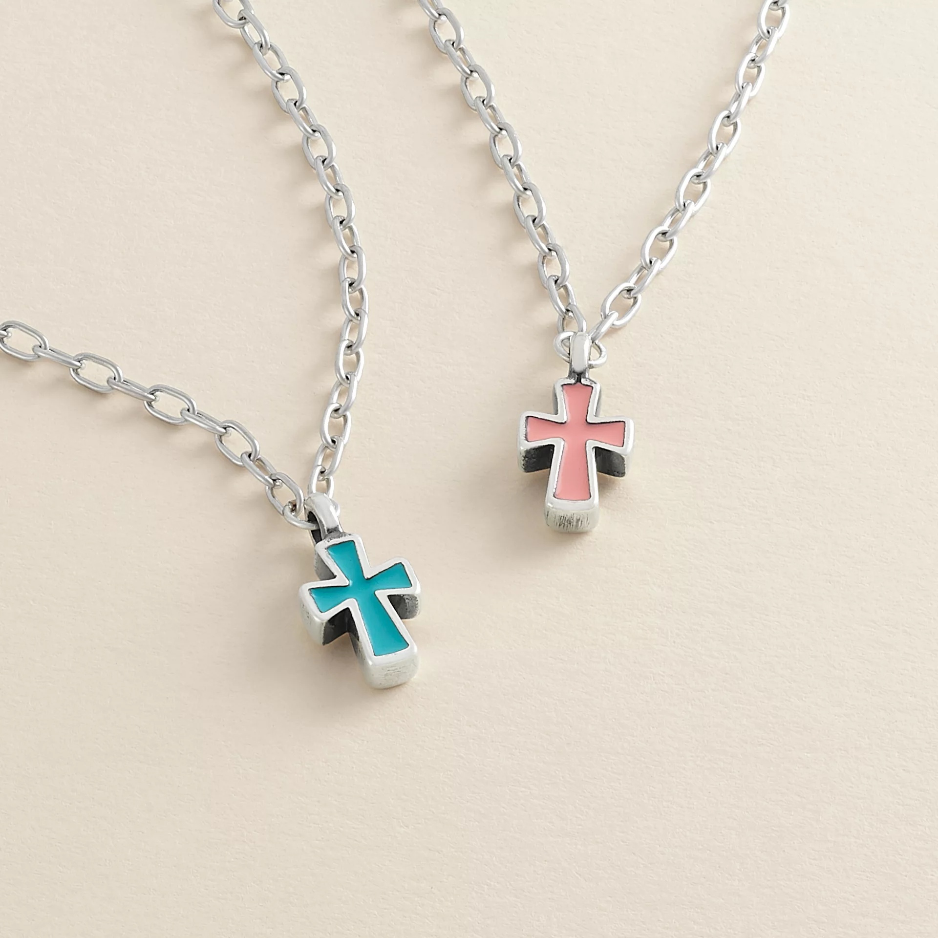 Enamel Petite Cross Necklace - Image 4