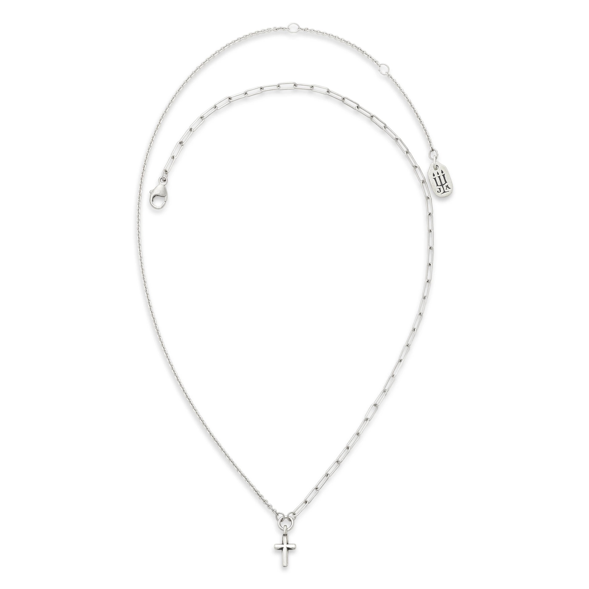 Paired Chains Cross Necklace - Image 2