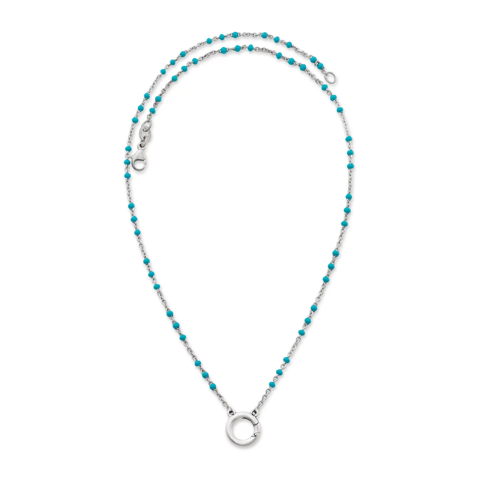 Enamel Beaded Chain Changeable Charm Holder Necklace - Image 2