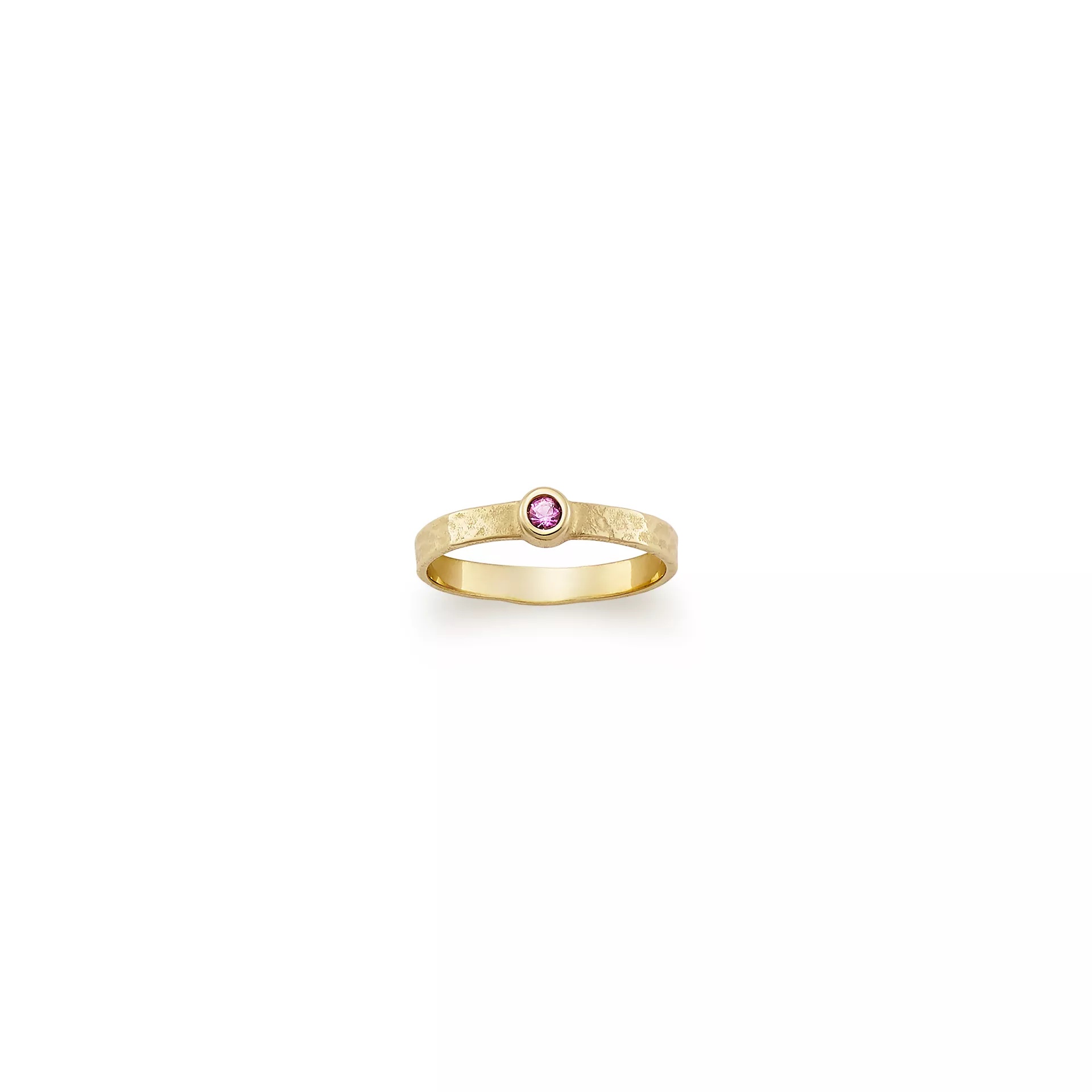 Petite Hammered Gemstone Ring