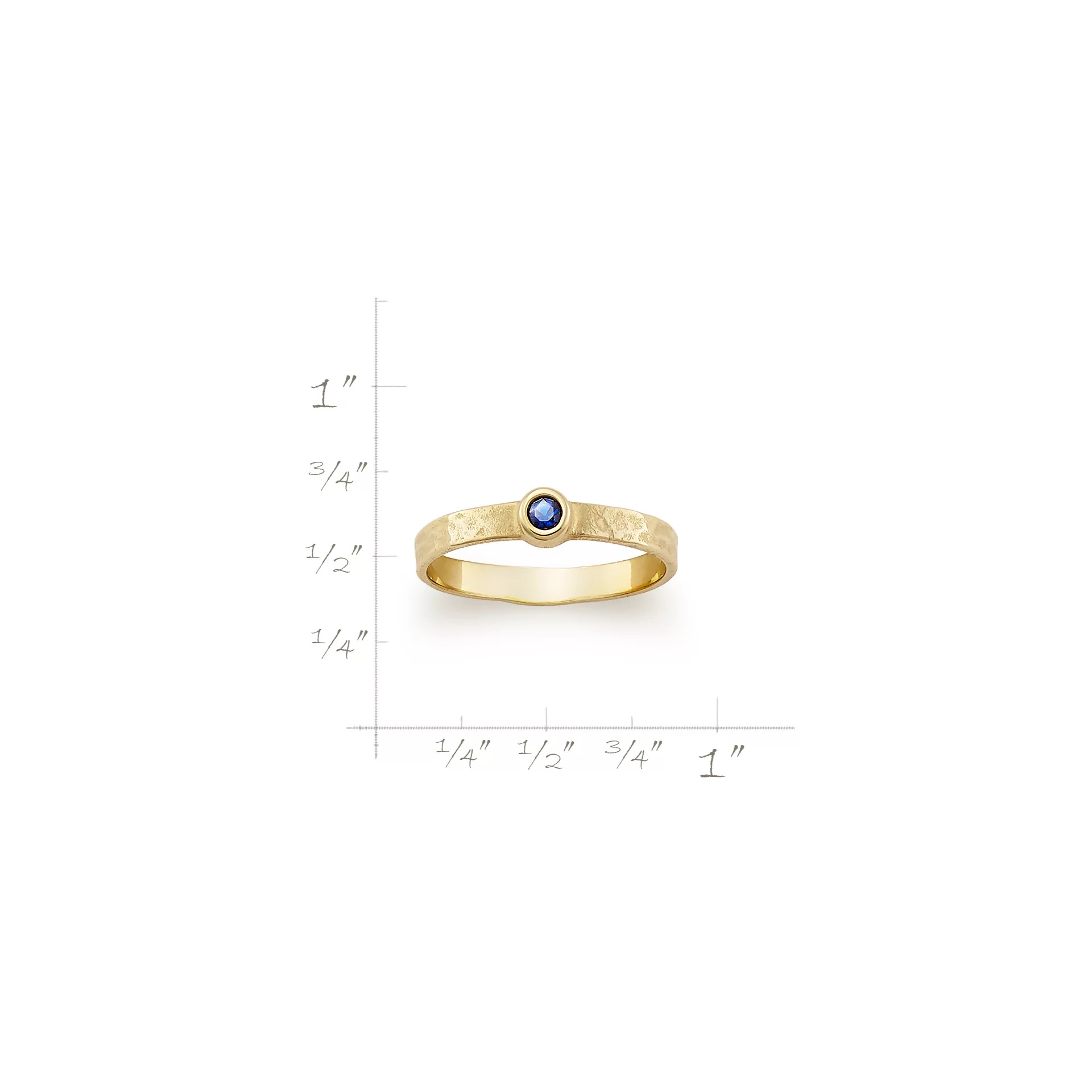 Petite Hammered Gemstone Ring - Image 3