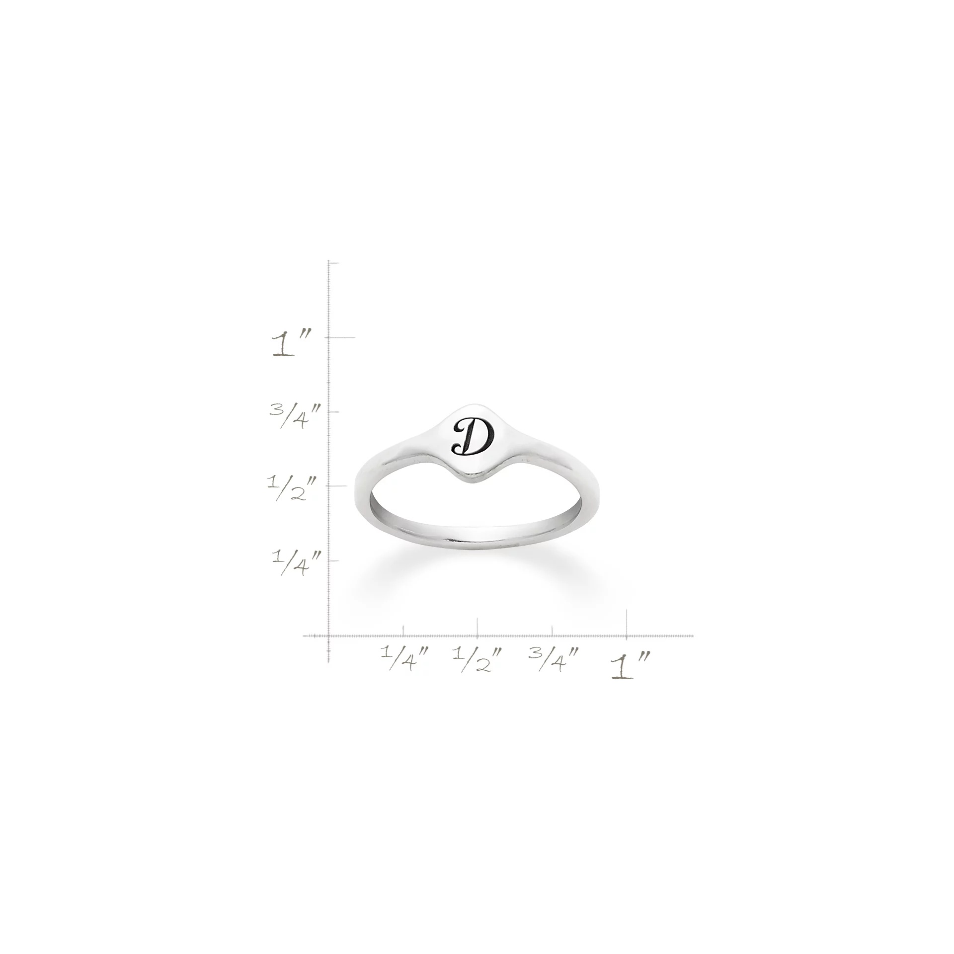 Petite Signet Initial Ring - Image 4