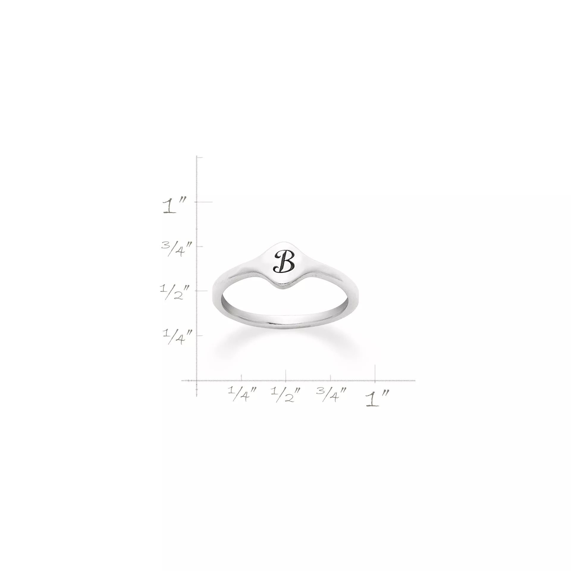Petite Signet Initial Ring - Image 4