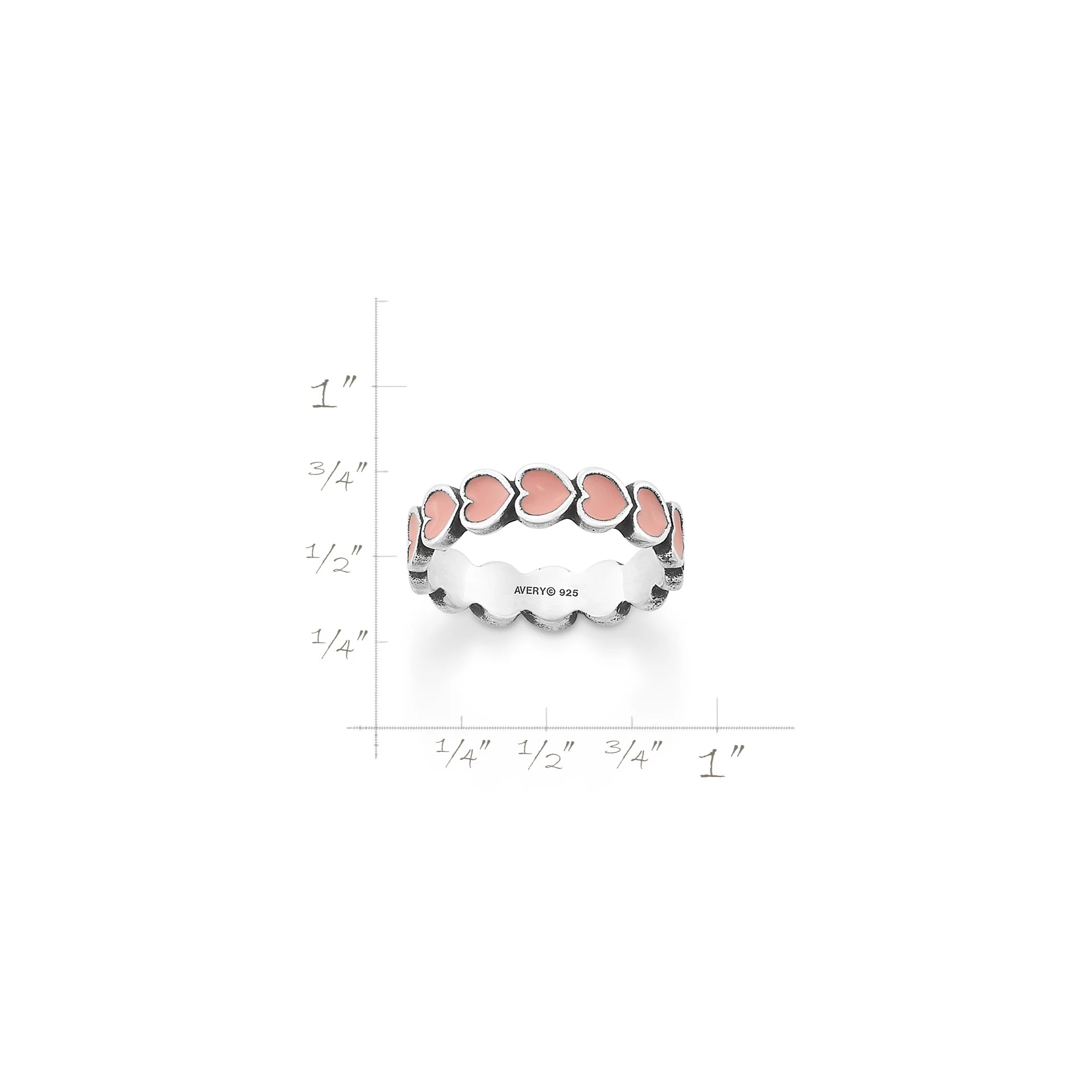 Enamel Connected Hearts Ring - Image 6