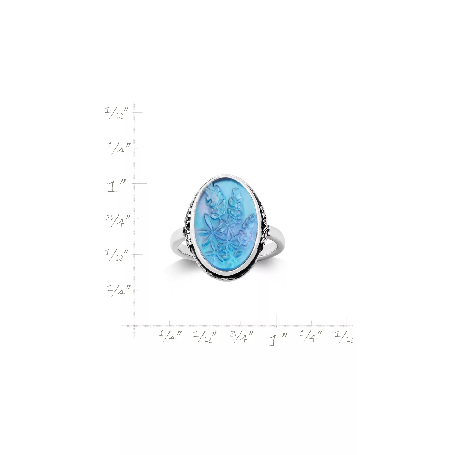 Sculpted Bluebonnet Layered Gemstone Ring - Image 7