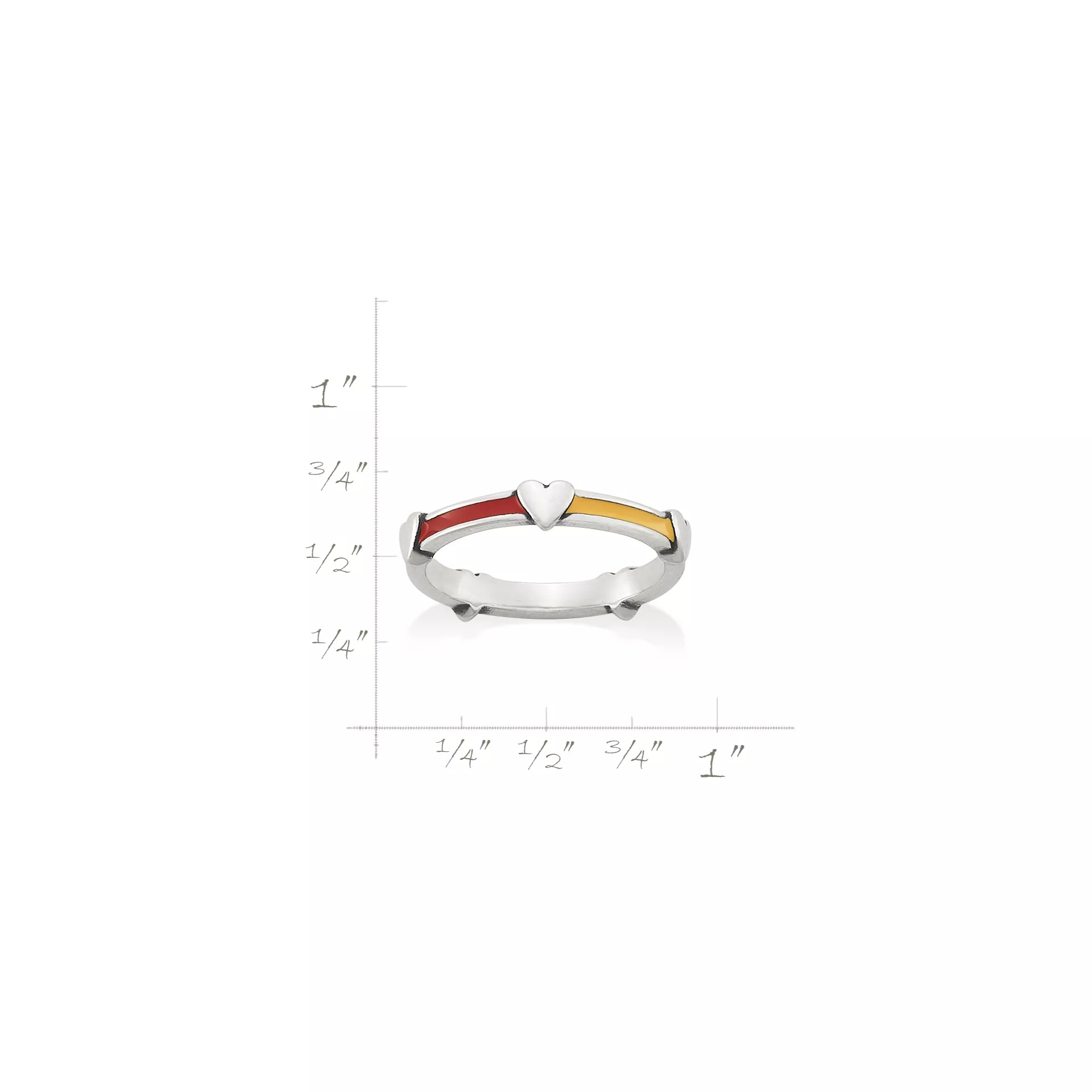 Enamel Band with Hearts Ring - Image 7