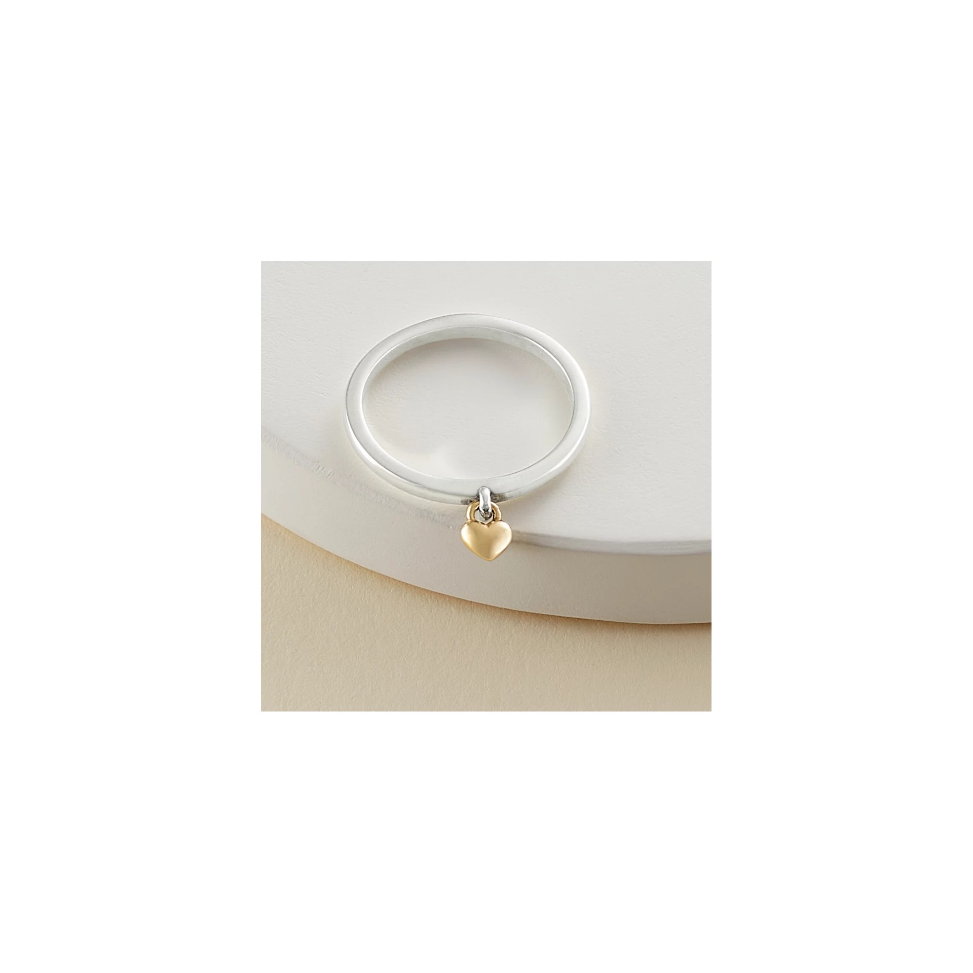 Petite Heart of Gold Dangle Ring - Image 2