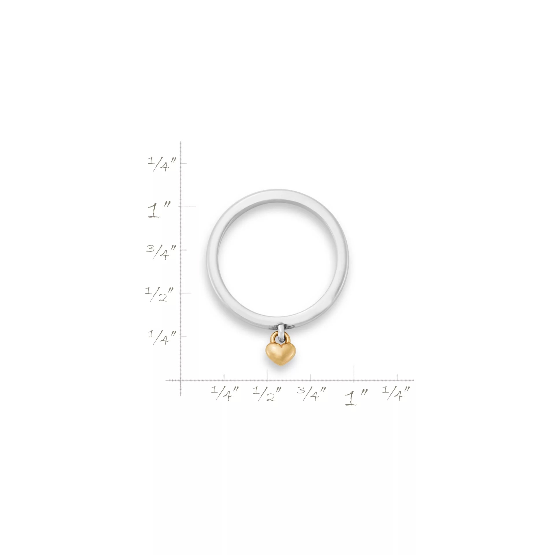 Petite Heart of Gold Dangle Ring - Image 5